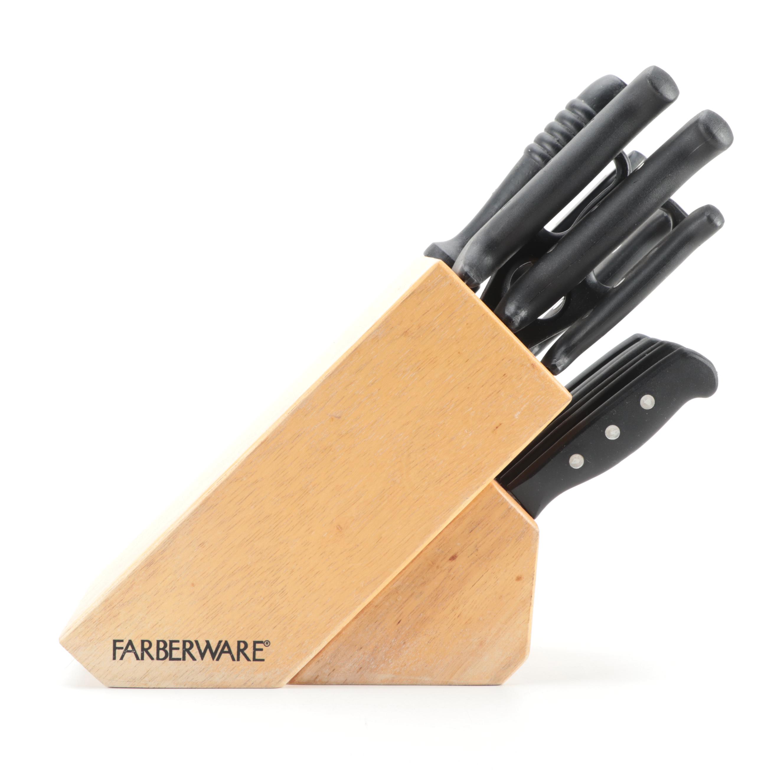 Farberware Wooden Knife Block and Cutlery Set