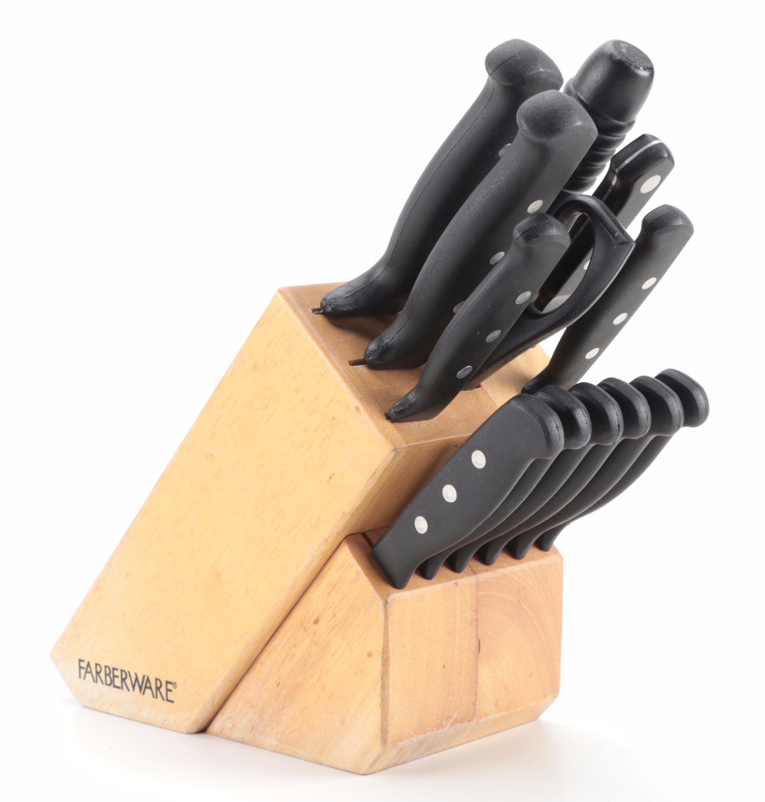 Farberware Wooden Knife Block and Cutlery Set