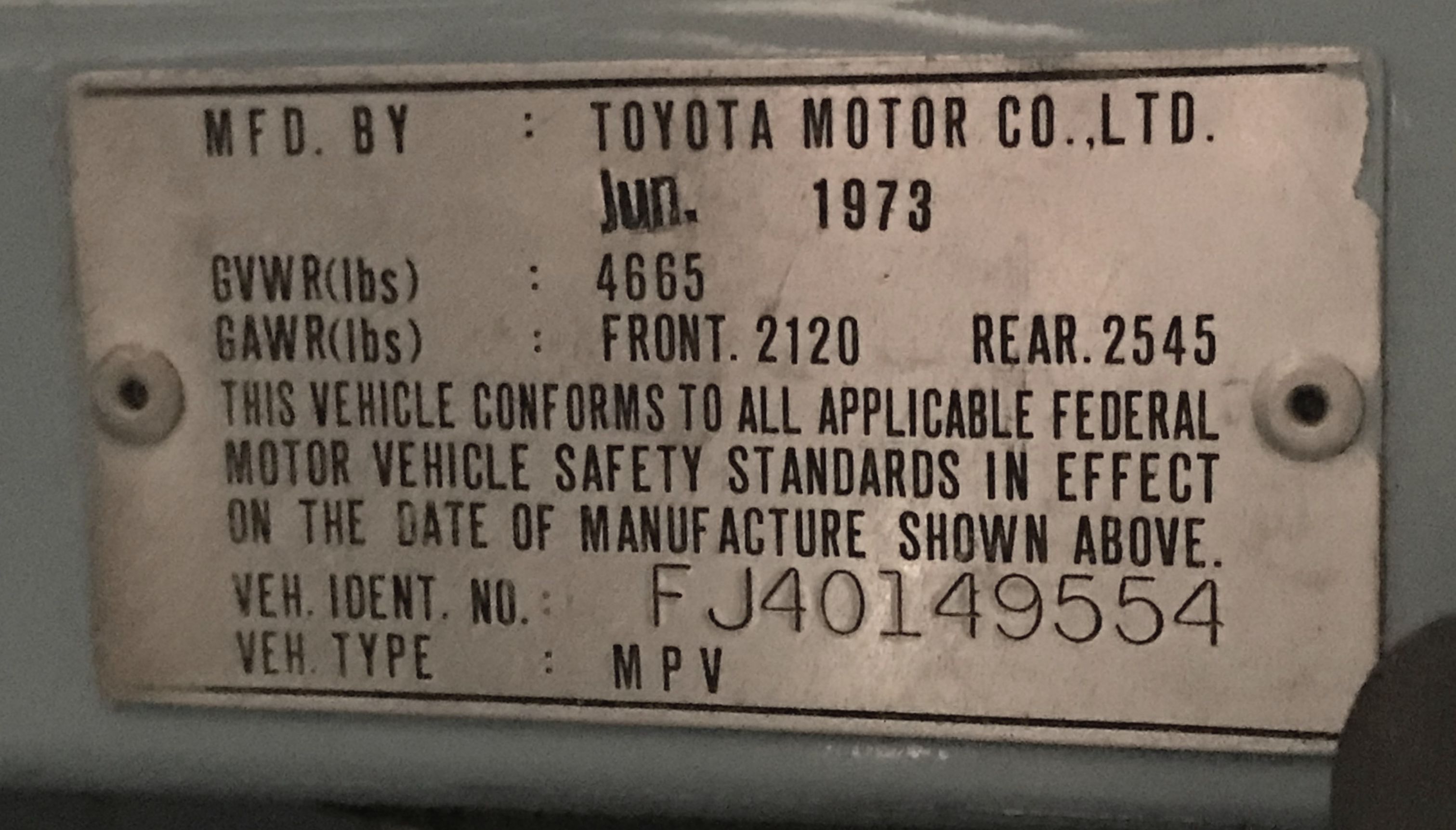 1973 Toyota FJ40 Land Cruiser