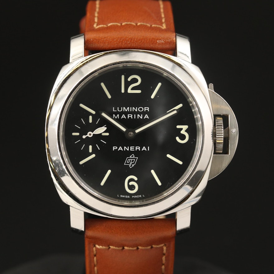Panerai "Luminor Marina" Logo Stainless Steel Wristwatch