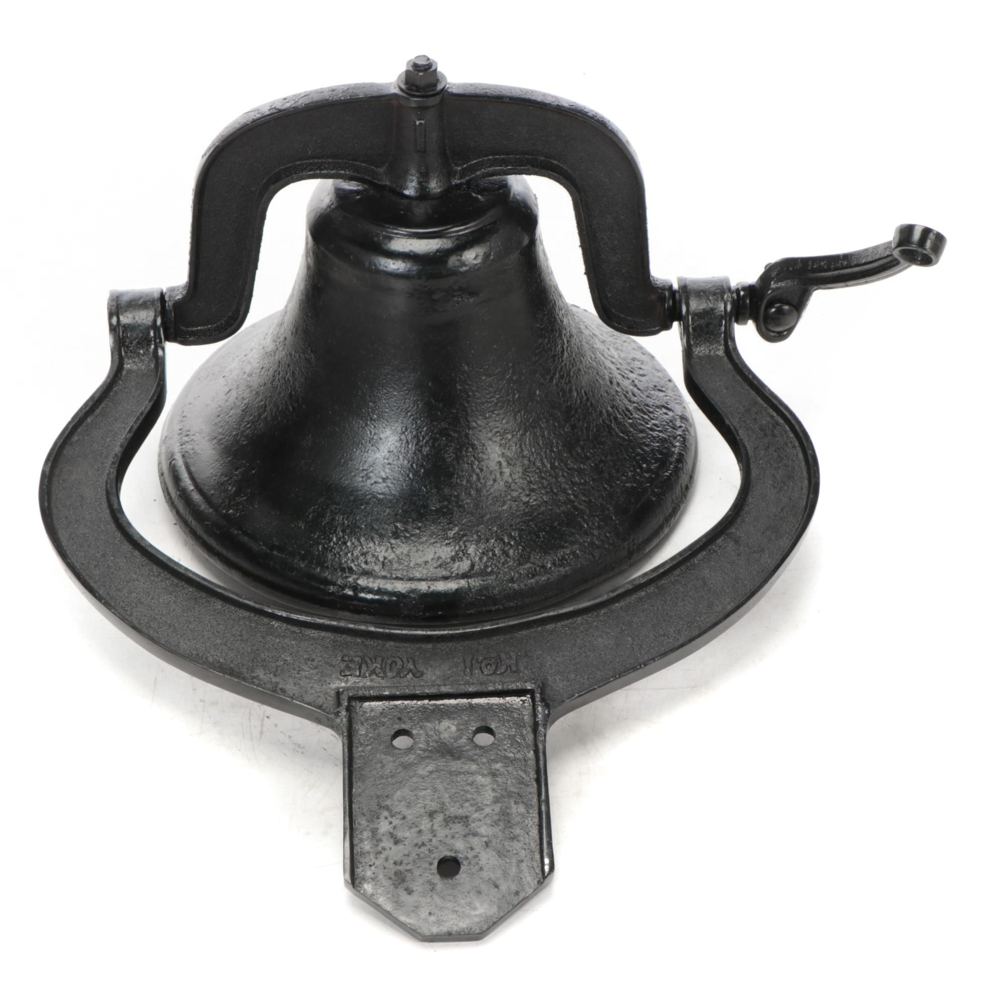 Crystal Metal No. 1 Yoke Painted Cast Iron Bell, Antique