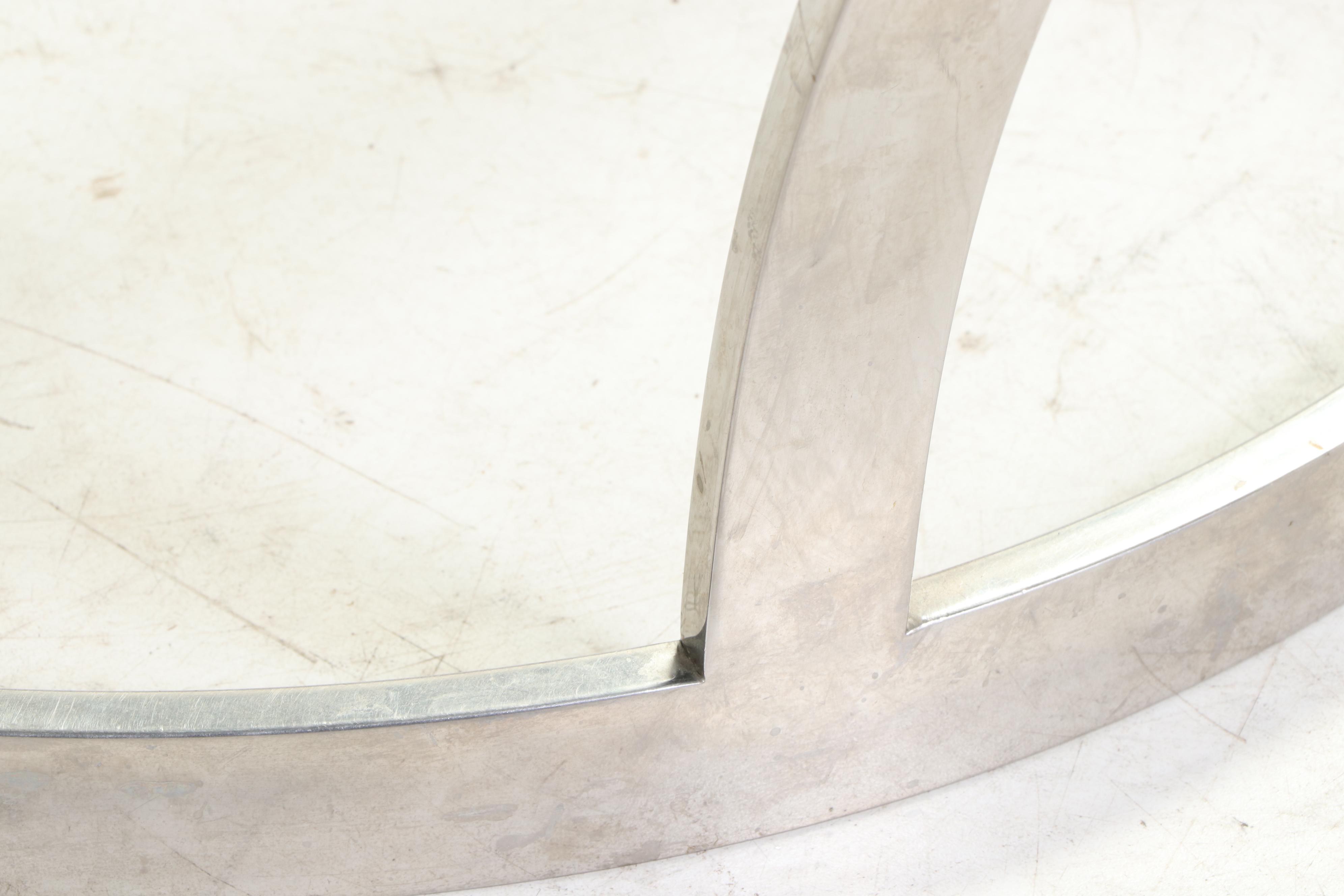 Contemporary Modern Glass Top Metal Coffee Table