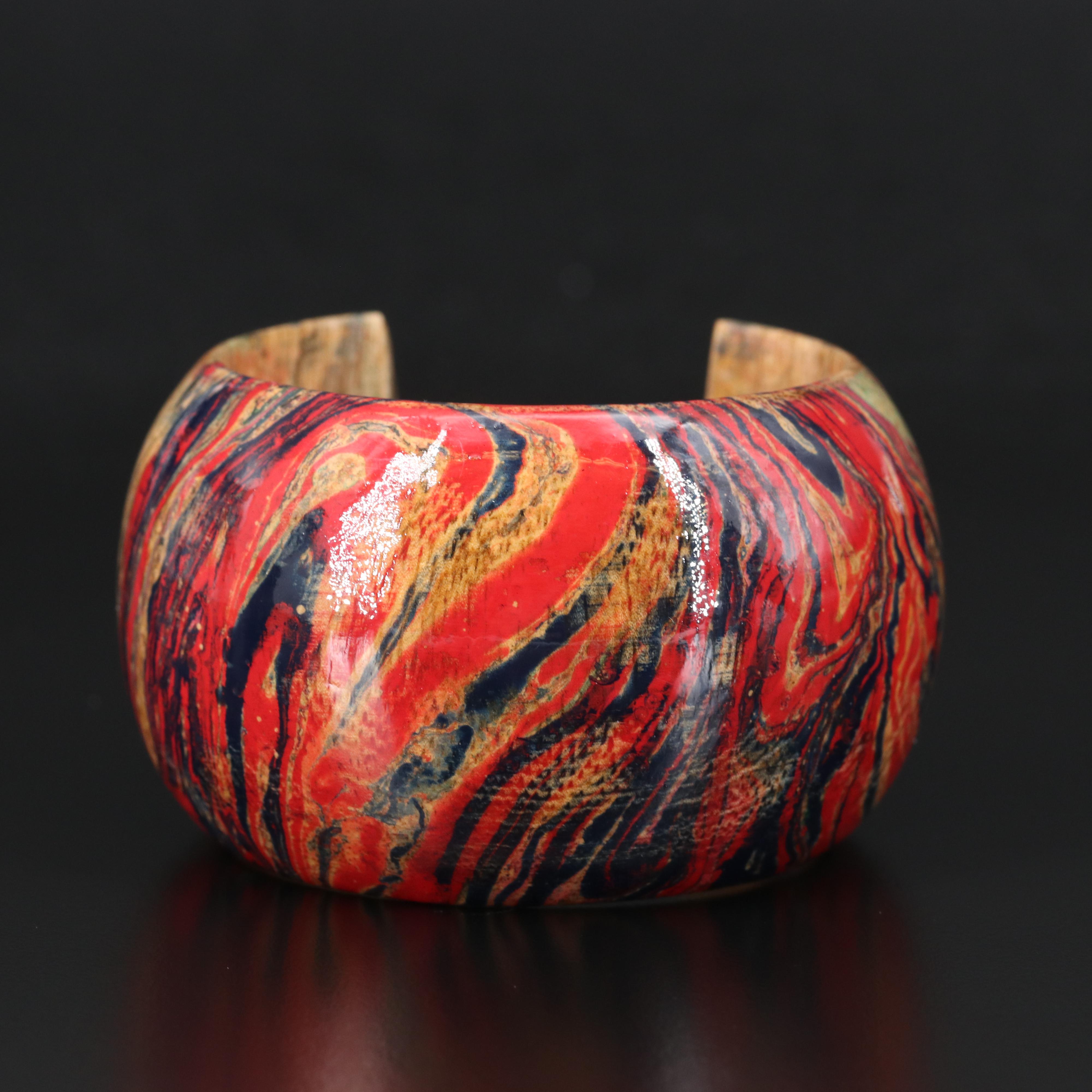 Lacquered Wood Cuff