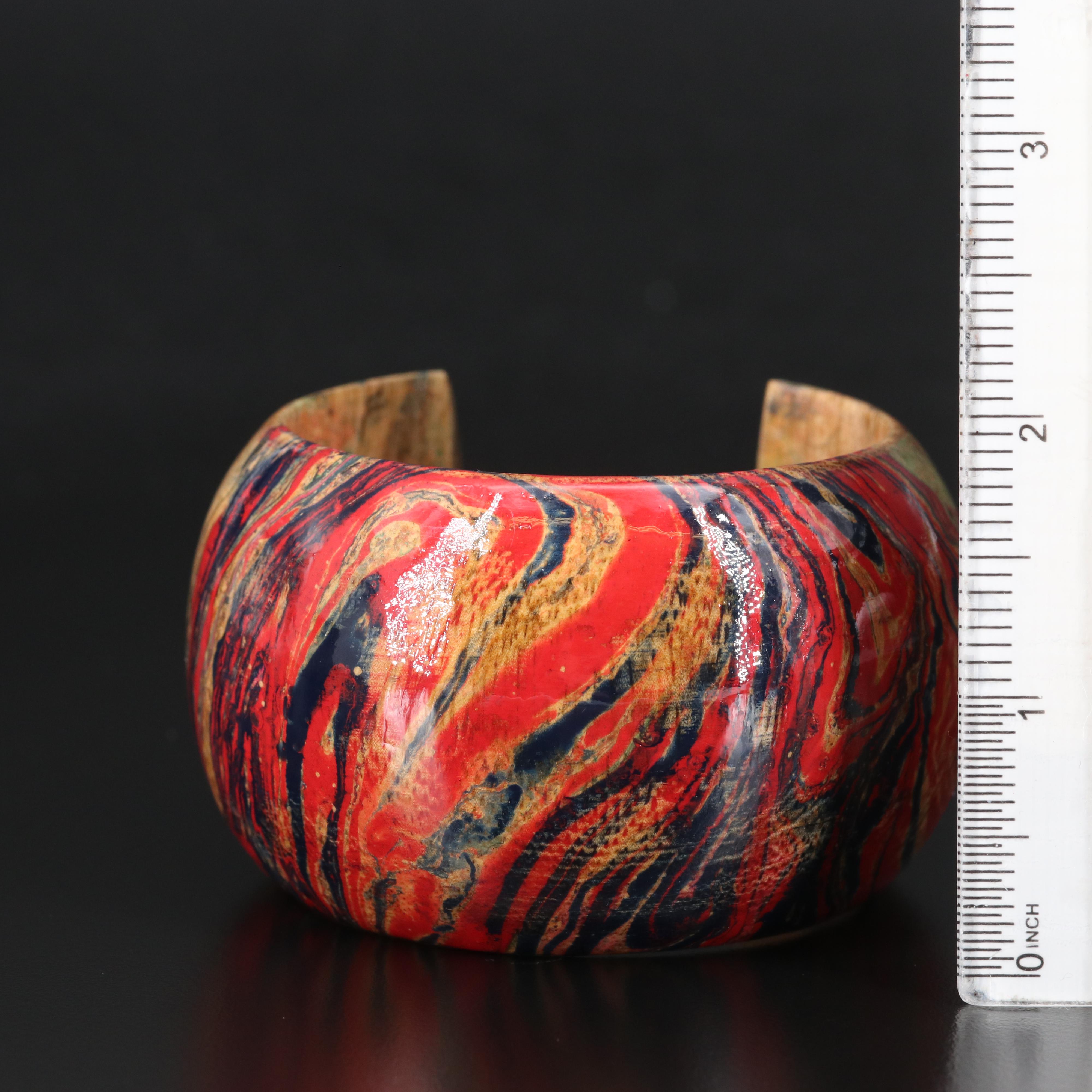Lacquered Wood Cuff
