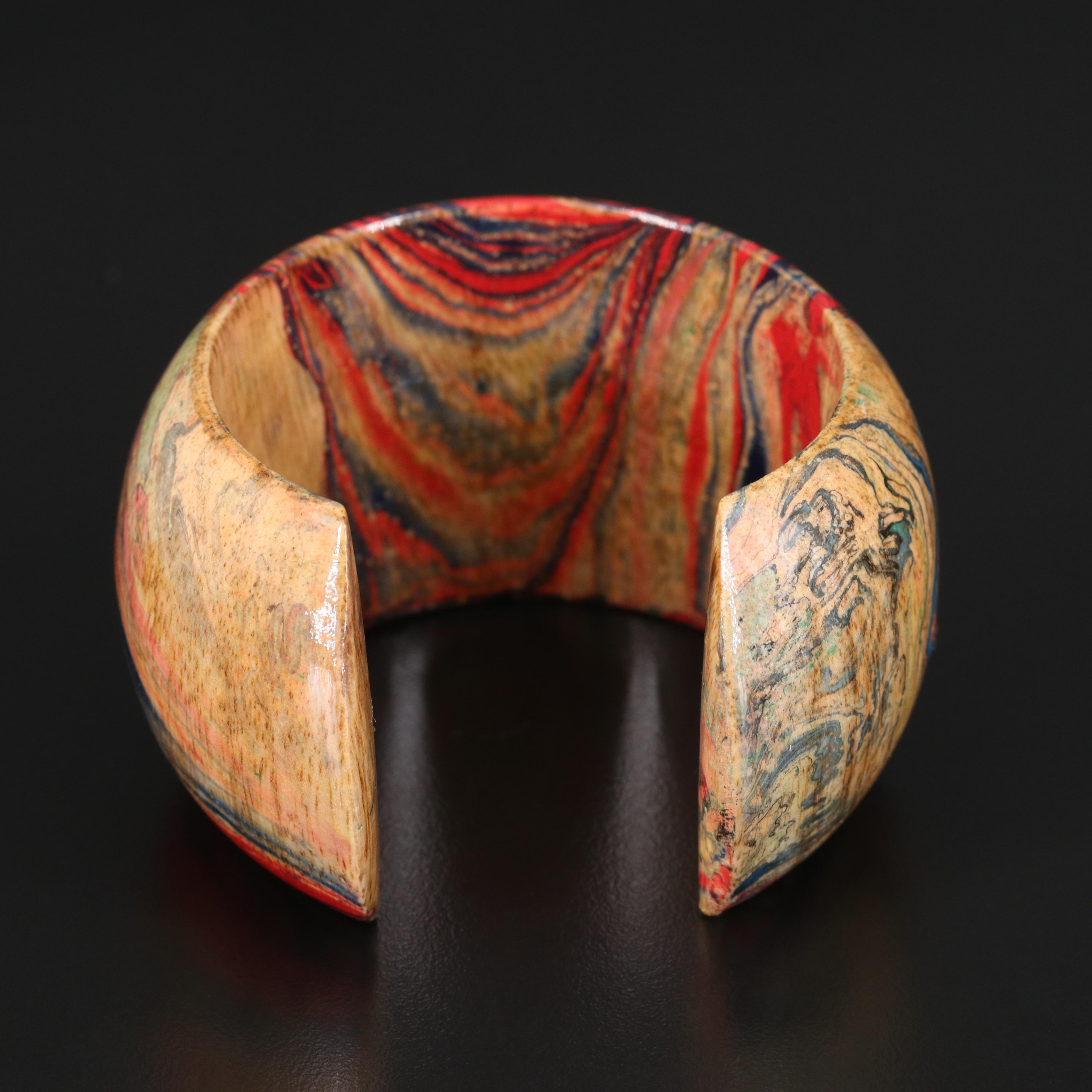 Lacquered Wood Cuff
