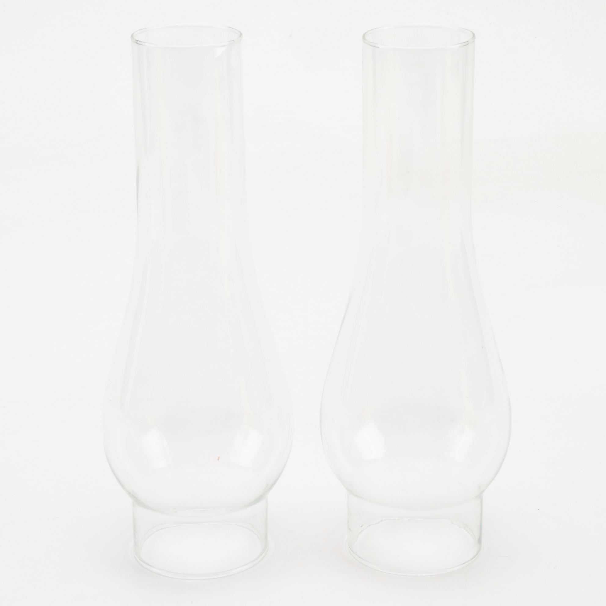 Brass Student Double Lamp with Yellow Shade and Glass Chimneys