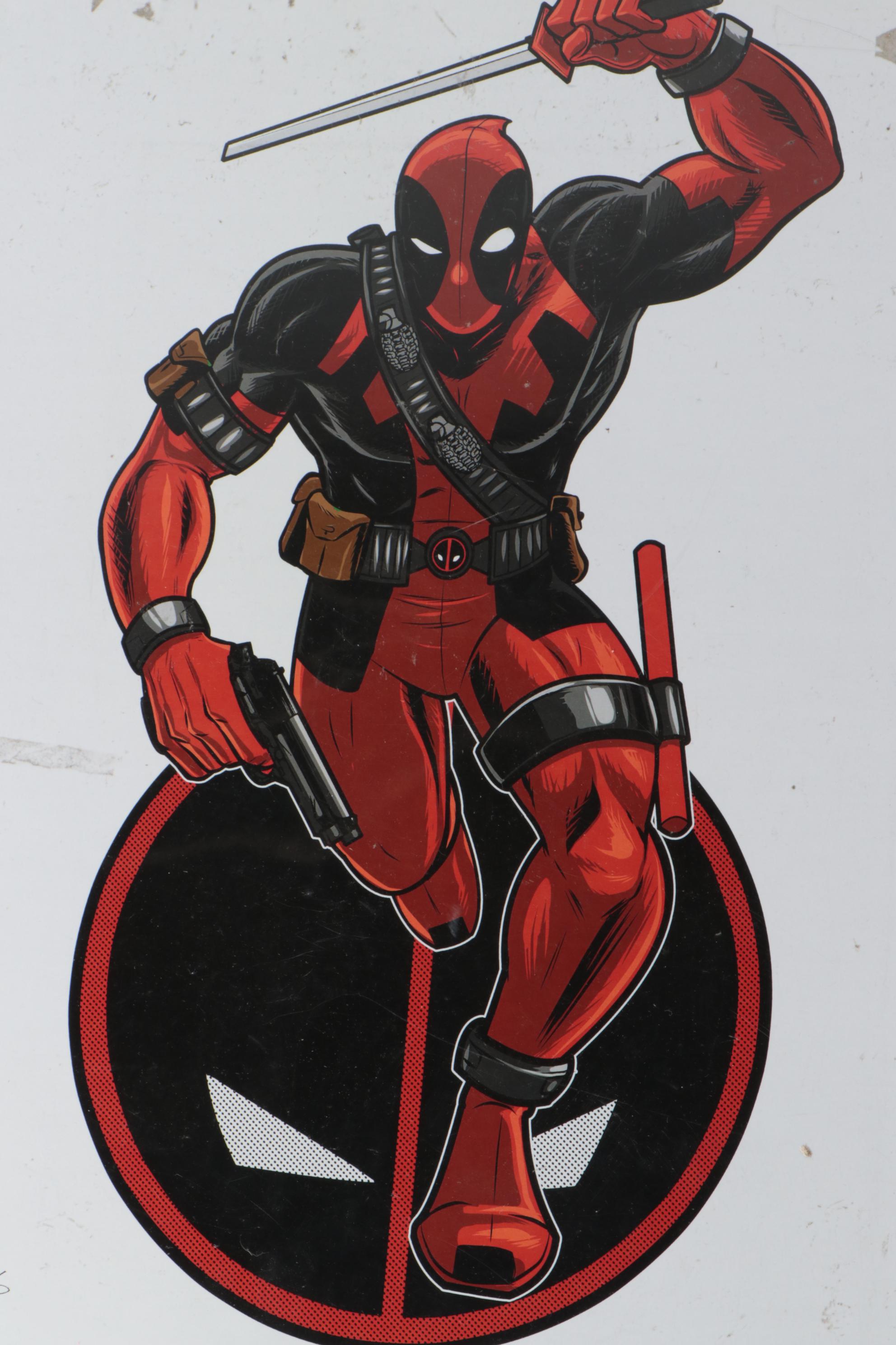 Sterling Clark Signed "Harley Quinn" Drawing and Other Comic Book Drawings