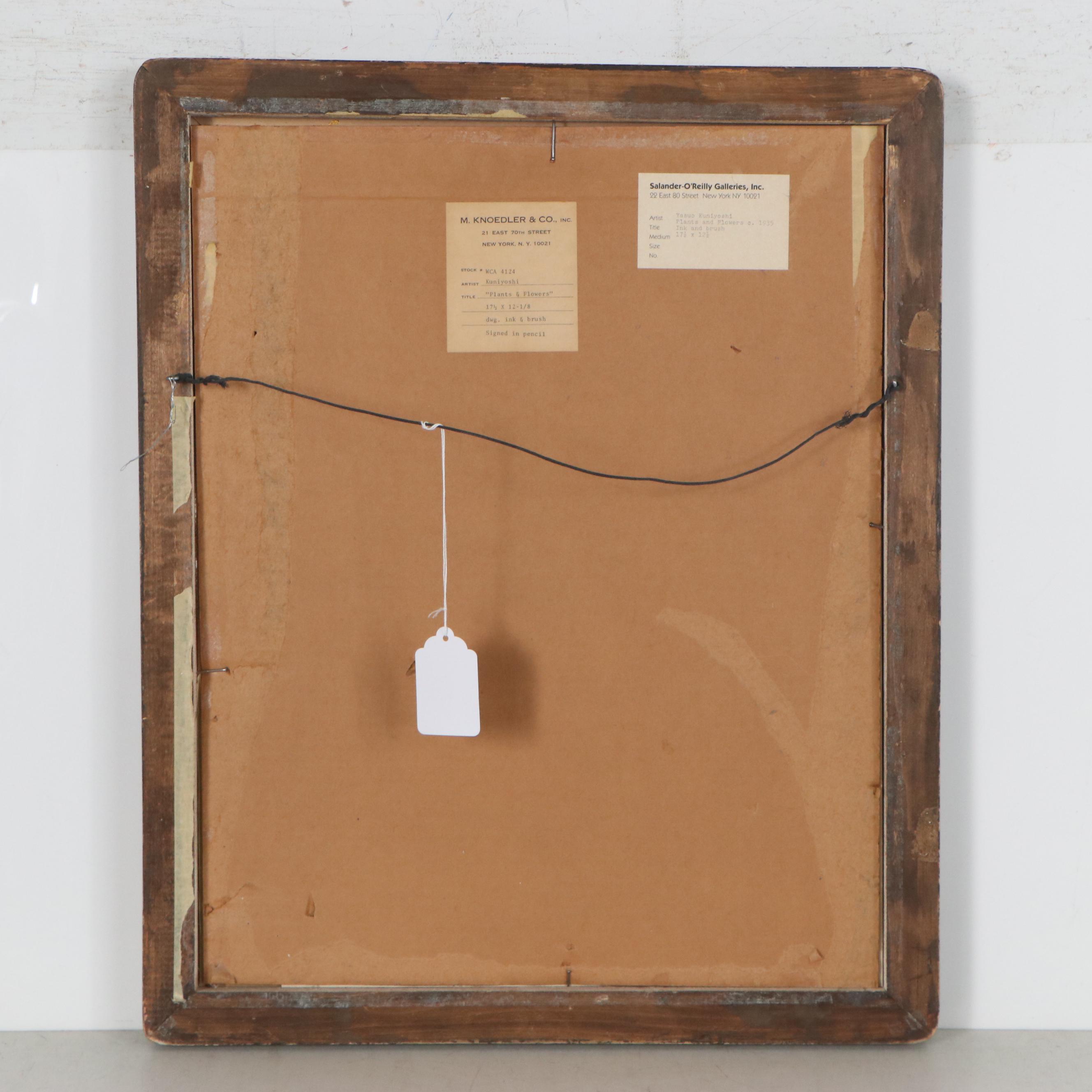 Yasuo Kuniyoshi Floral Still Life Ink Painting, 20th Century