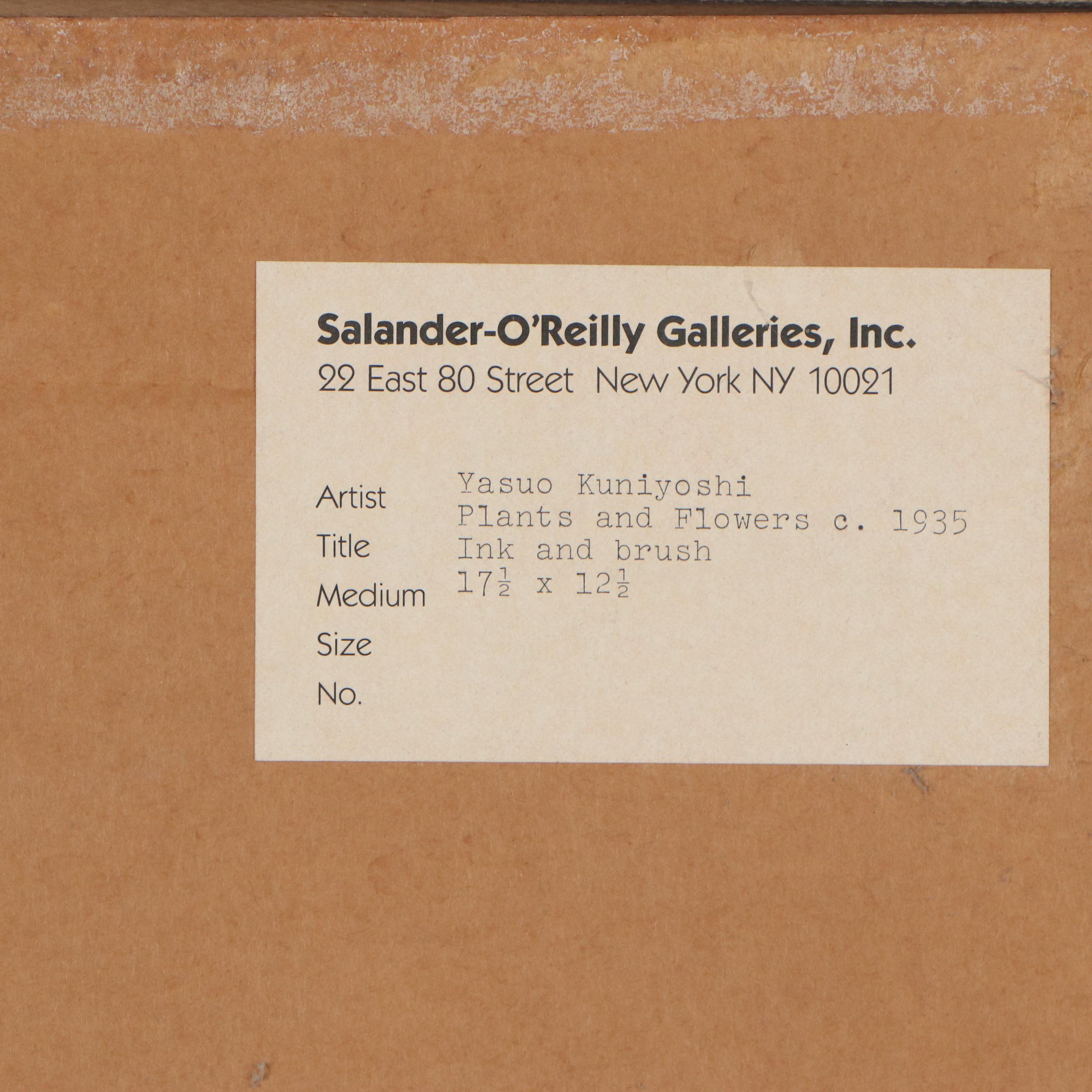 Yasuo Kuniyoshi Floral Still Life Ink Painting, 20th Century