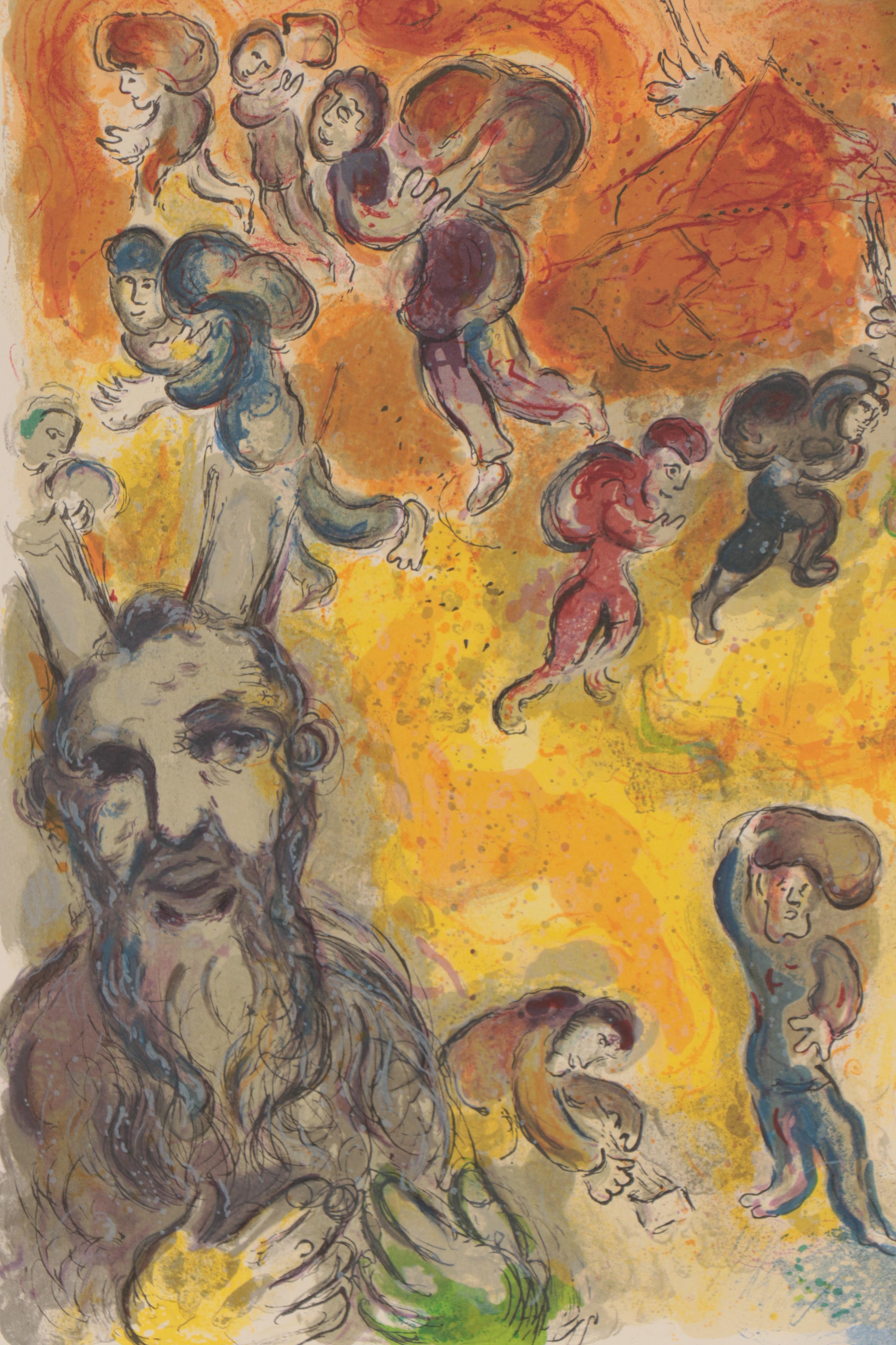 Marc Chagall Lithograph "Exodus: Moses Sees the Sufferings of His People," 1966