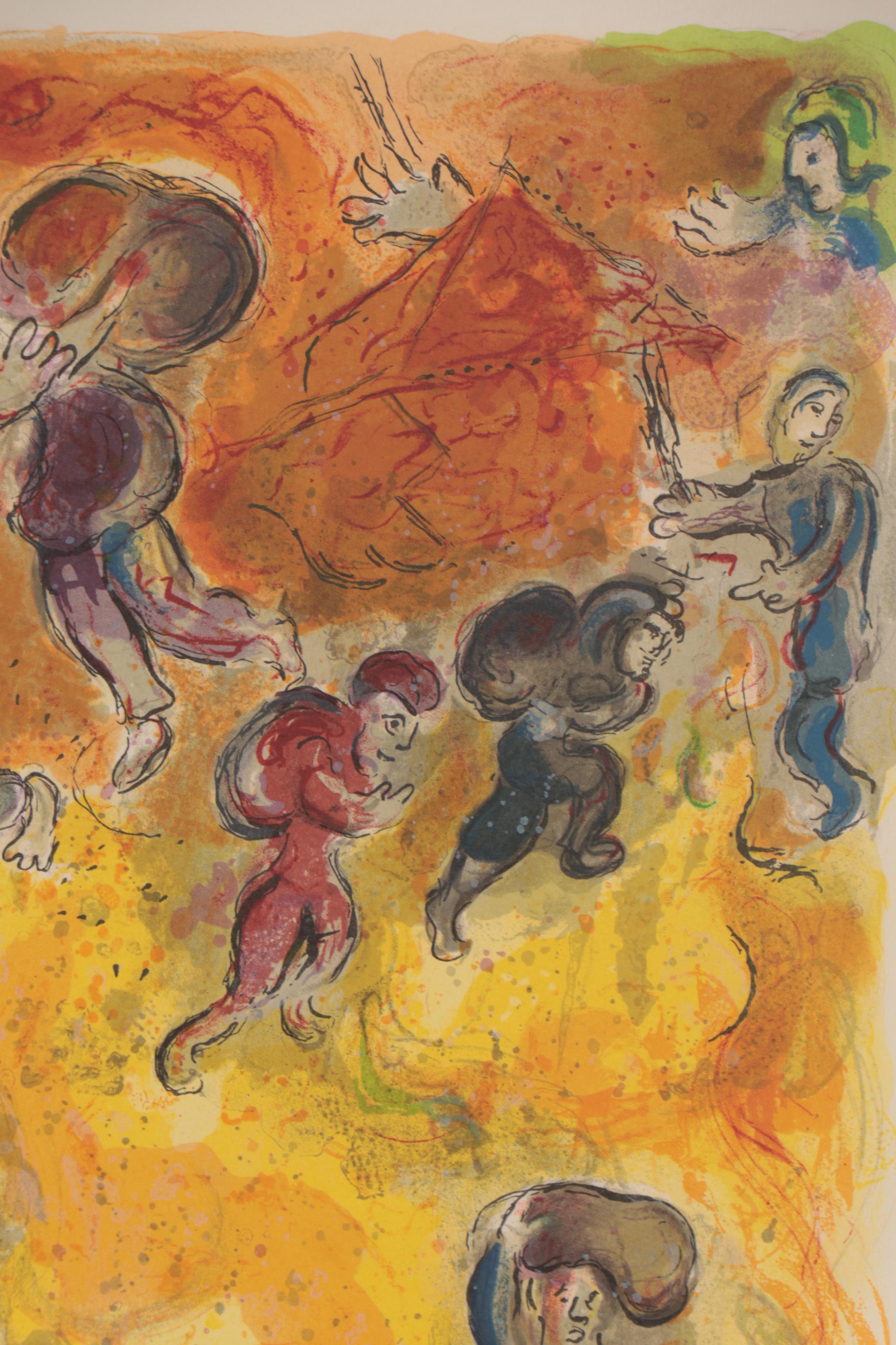 Marc Chagall Lithograph "Exodus: Moses Sees the Sufferings of His People," 1966