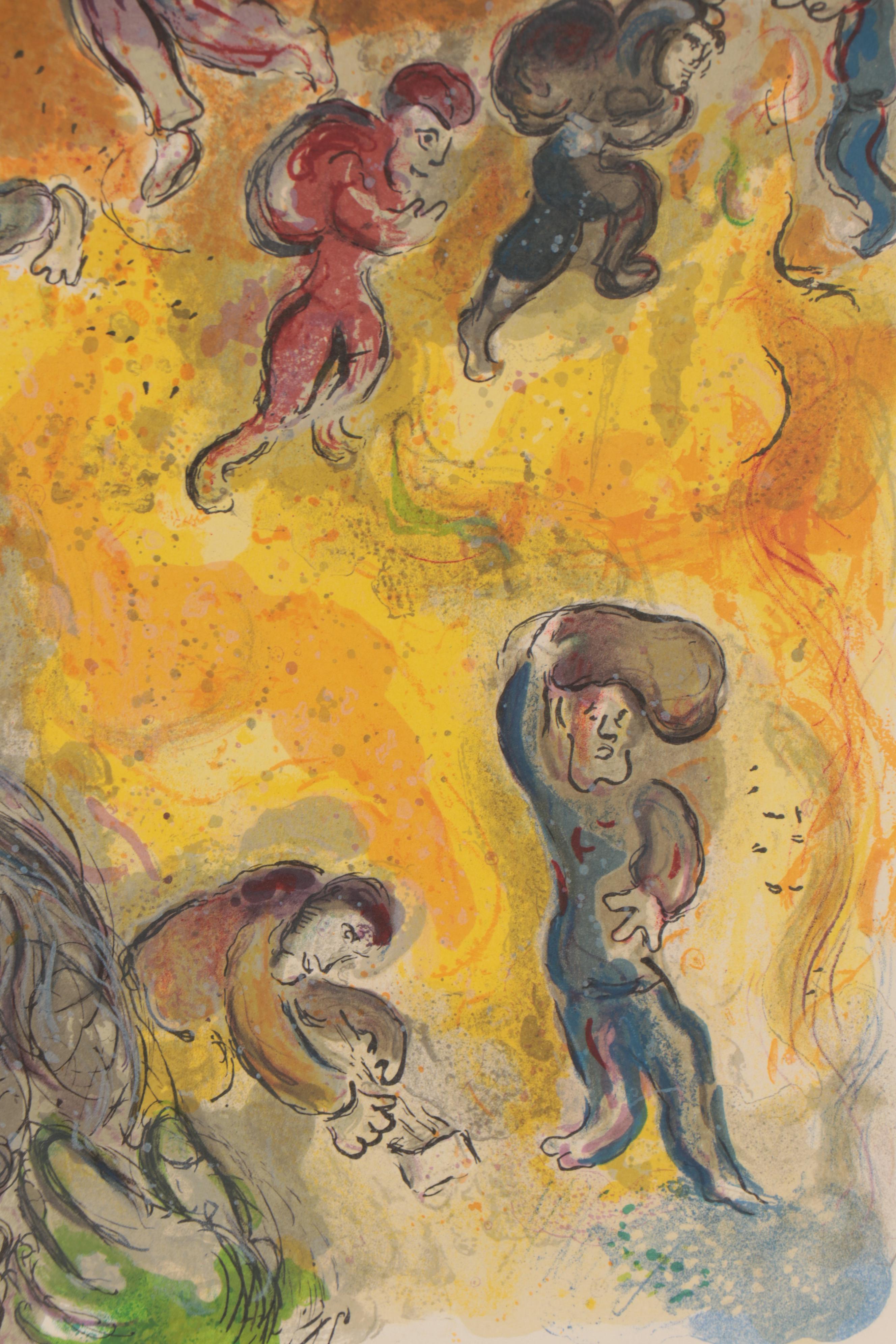 Marc Chagall Lithograph "Exodus: Moses Sees the Sufferings of His People," 1966