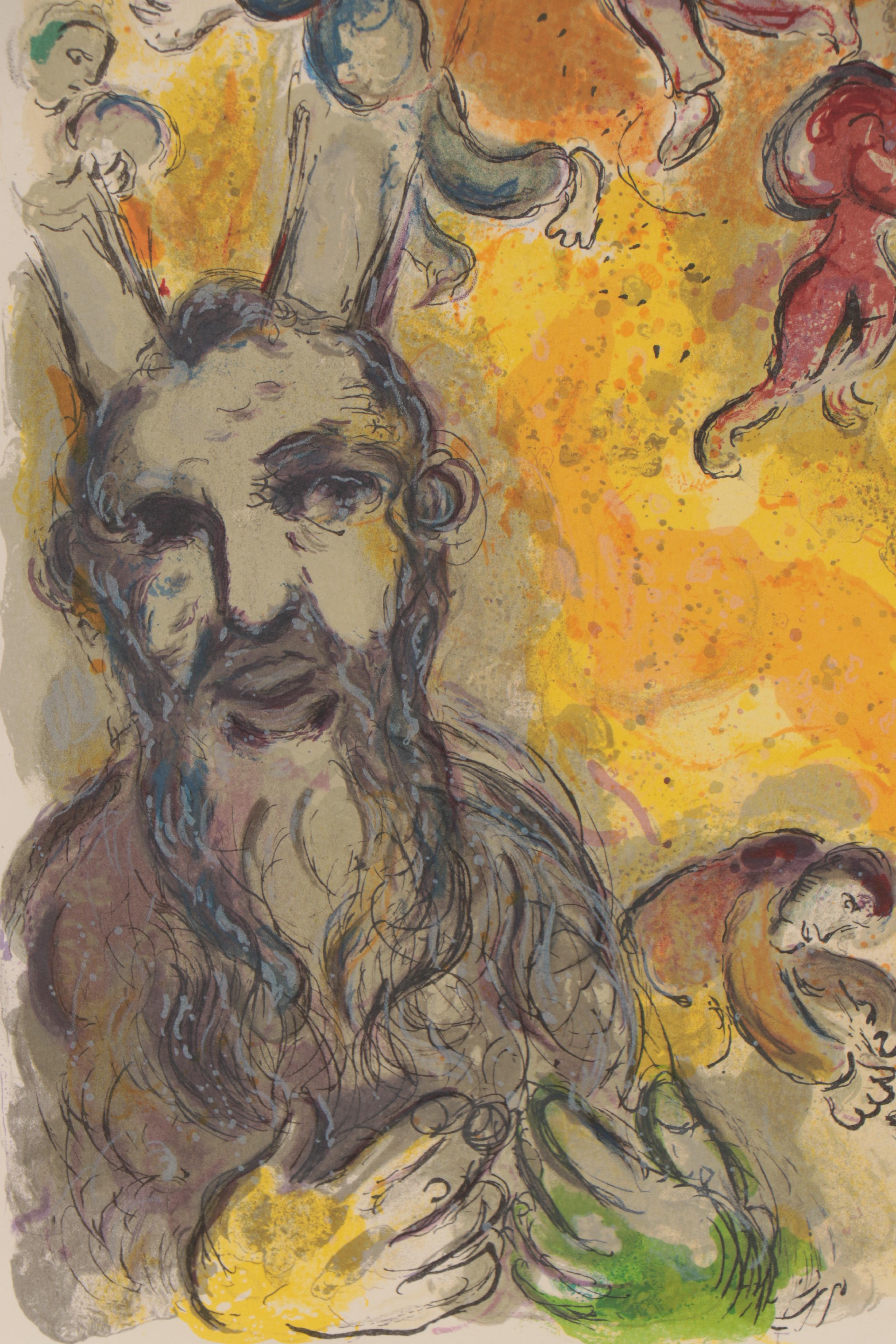 Marc Chagall Lithograph "Exodus: Moses Sees the Sufferings of His People," 1966