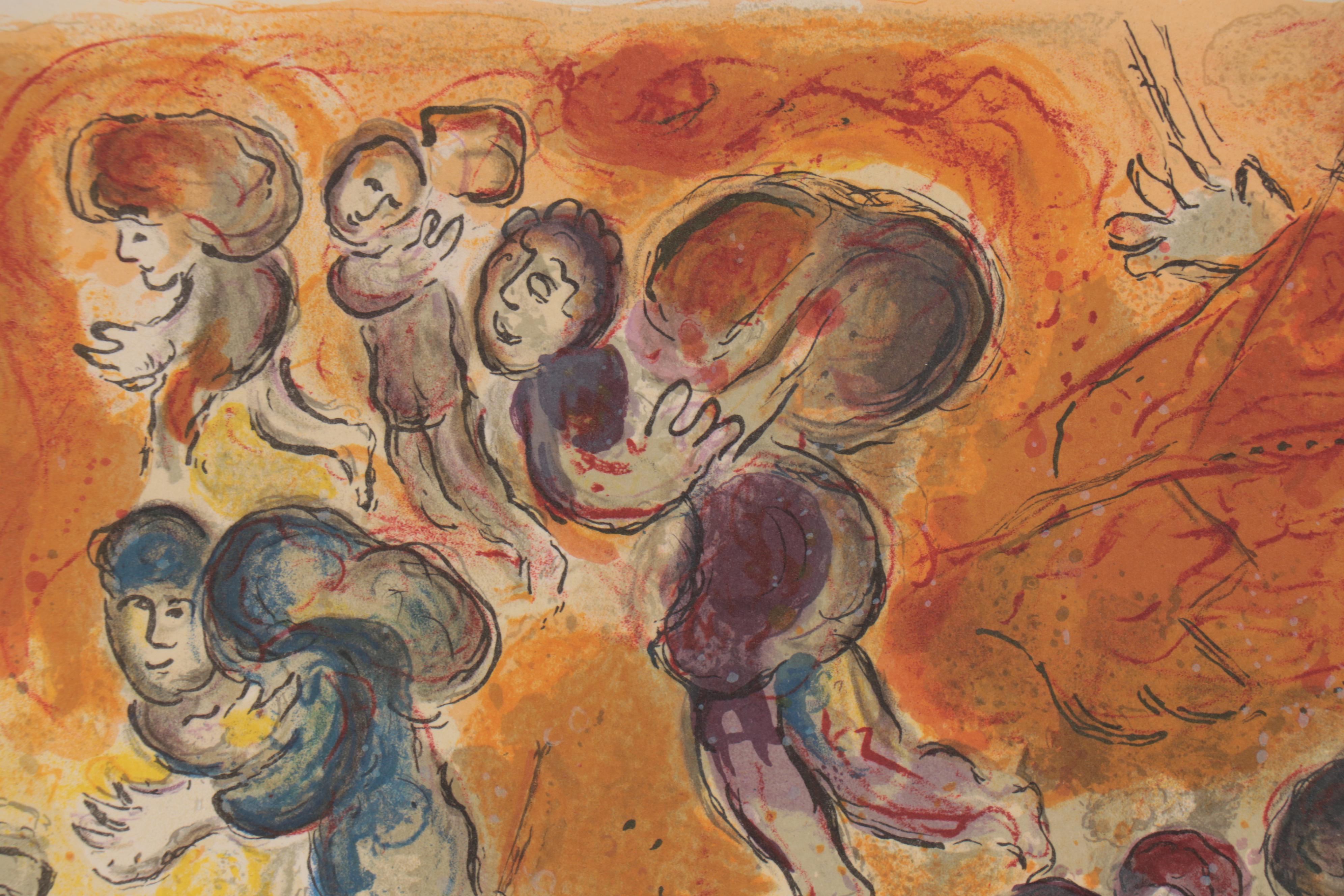 Marc Chagall Lithograph "Exodus: Moses Sees the Sufferings of His People," 1966