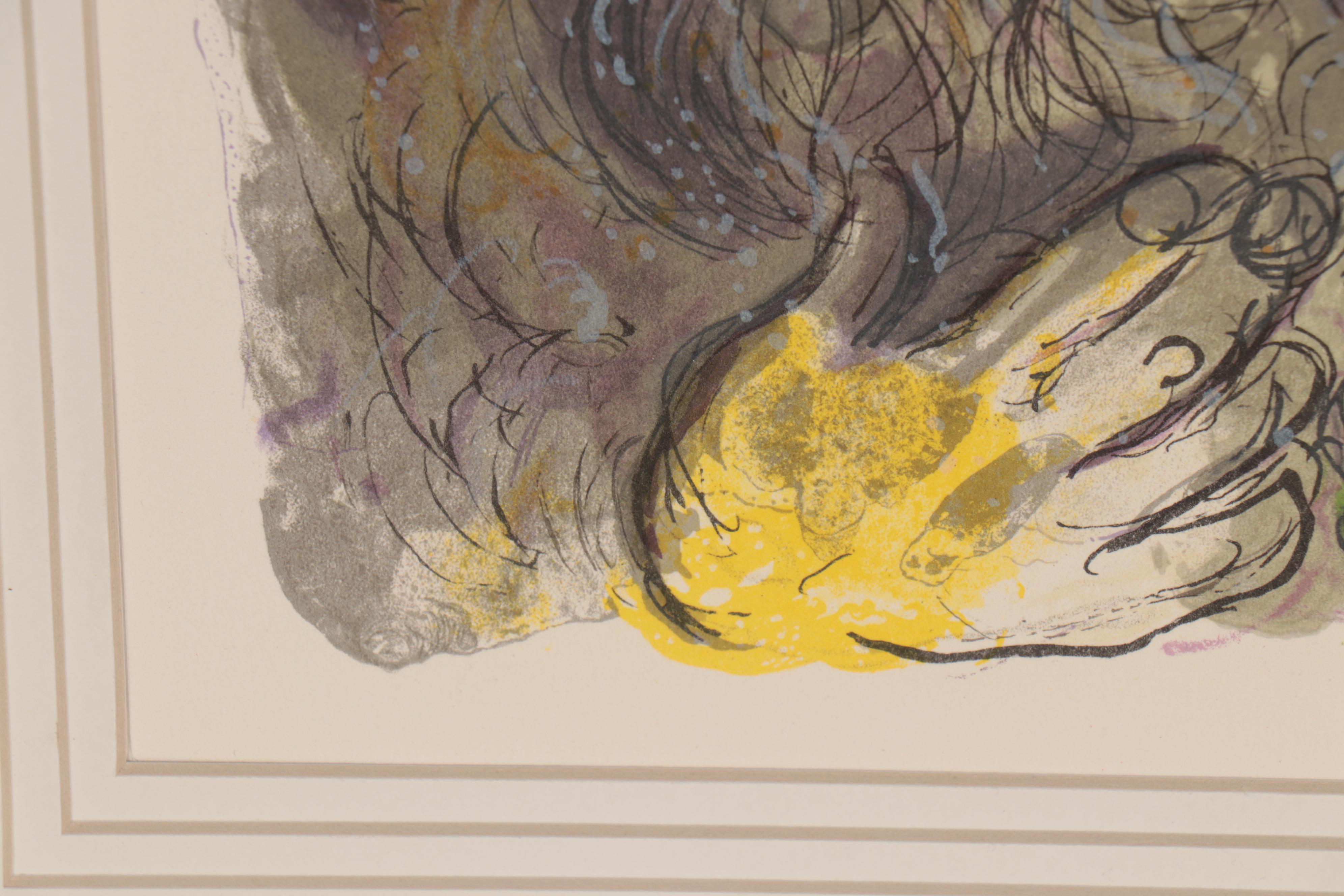 Marc Chagall Lithograph "Exodus: Moses Sees the Sufferings of His People," 1966