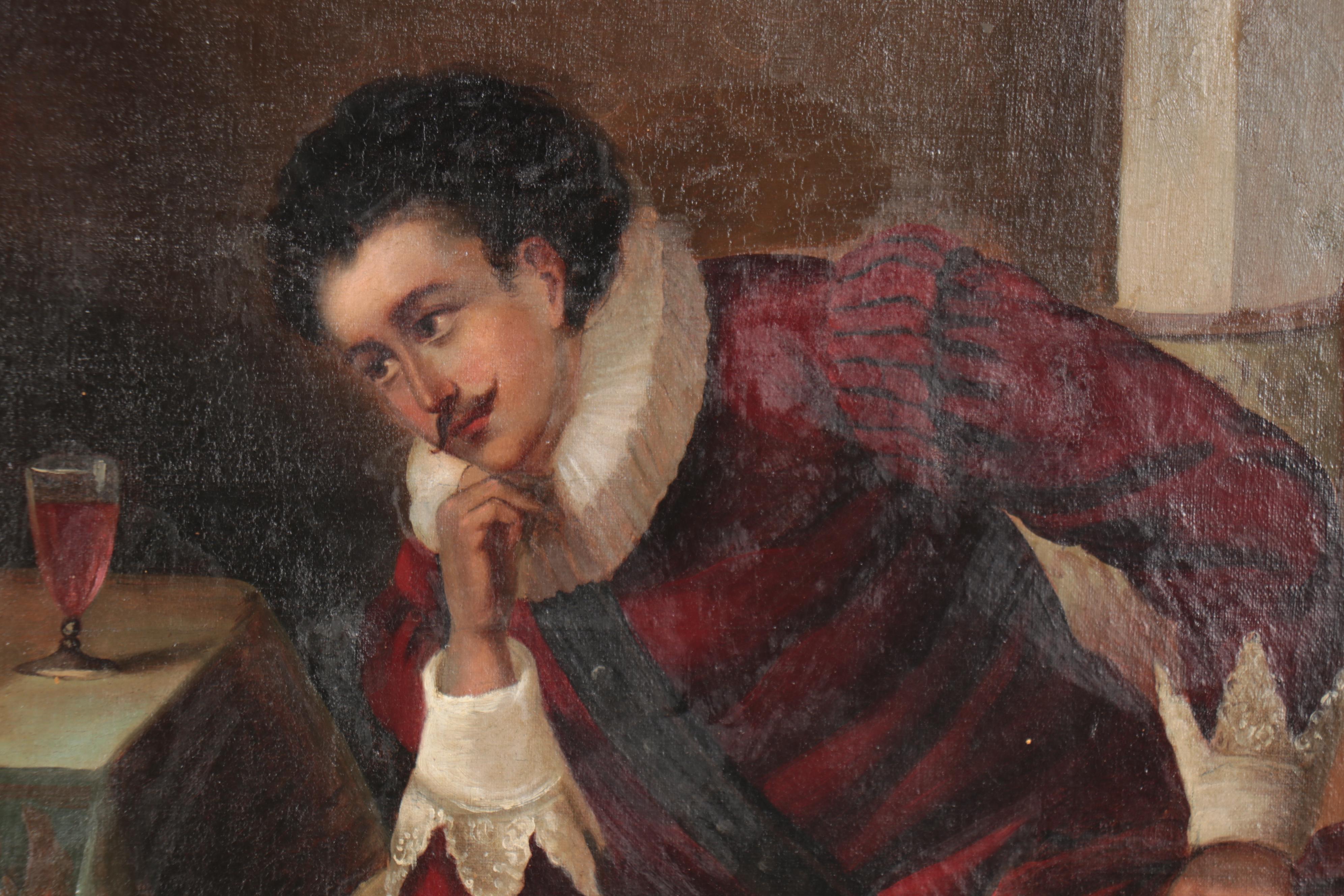 Leisure Scene Oil Painting after Joseph Haier "The Music Lesson"