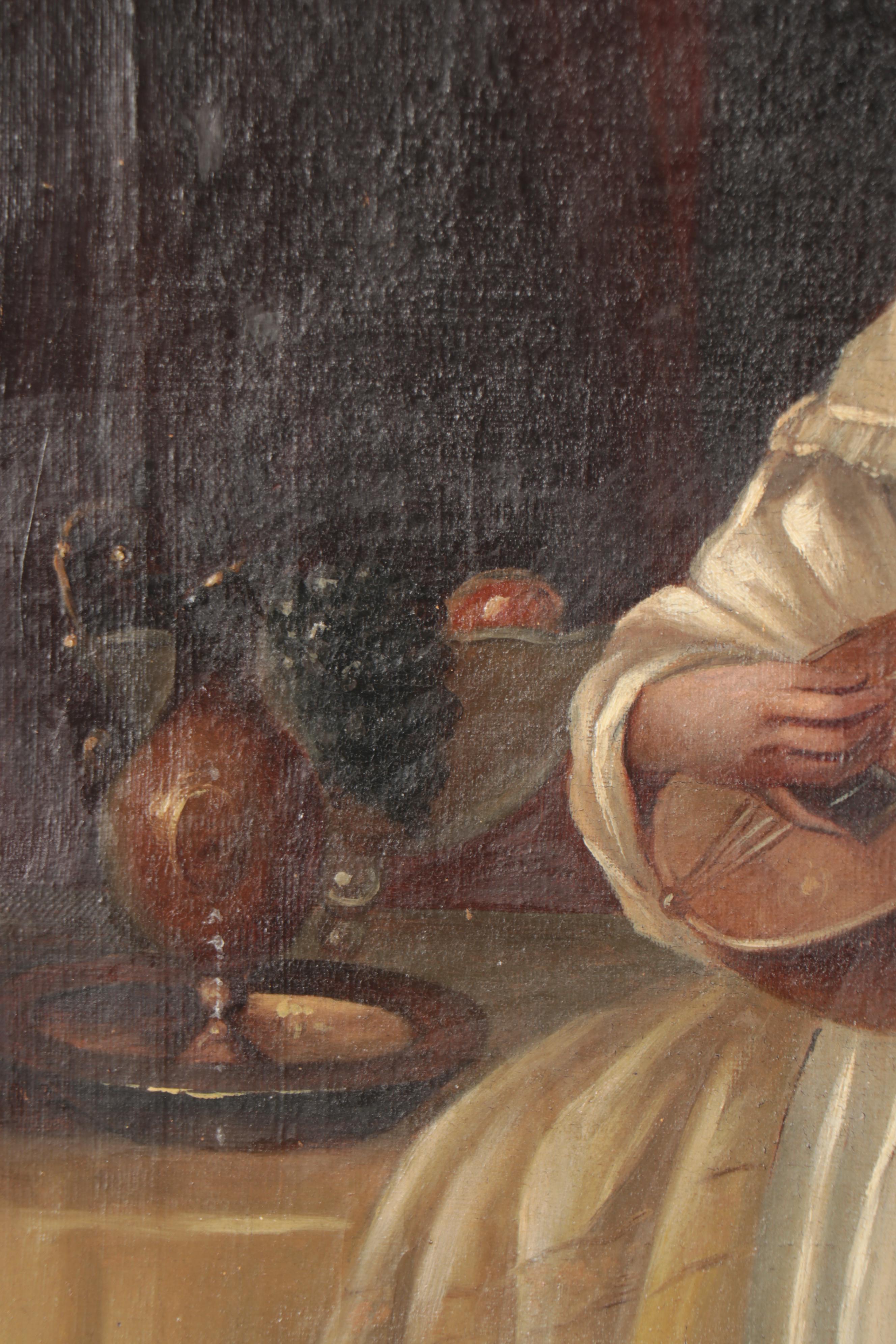 Leisure Scene Oil Painting after Joseph Haier "The Music Lesson"