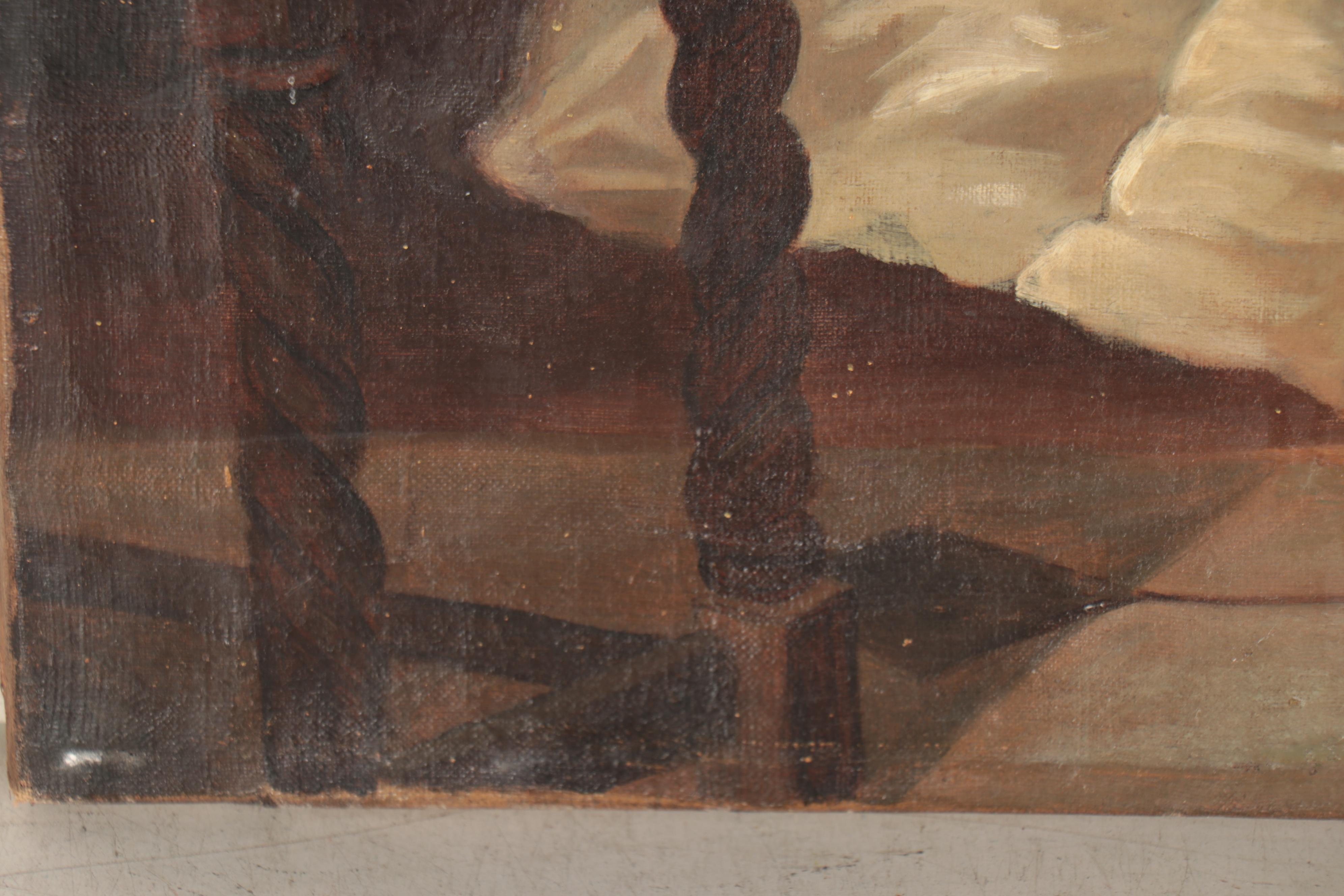 Leisure Scene Oil Painting after Joseph Haier "The Music Lesson"