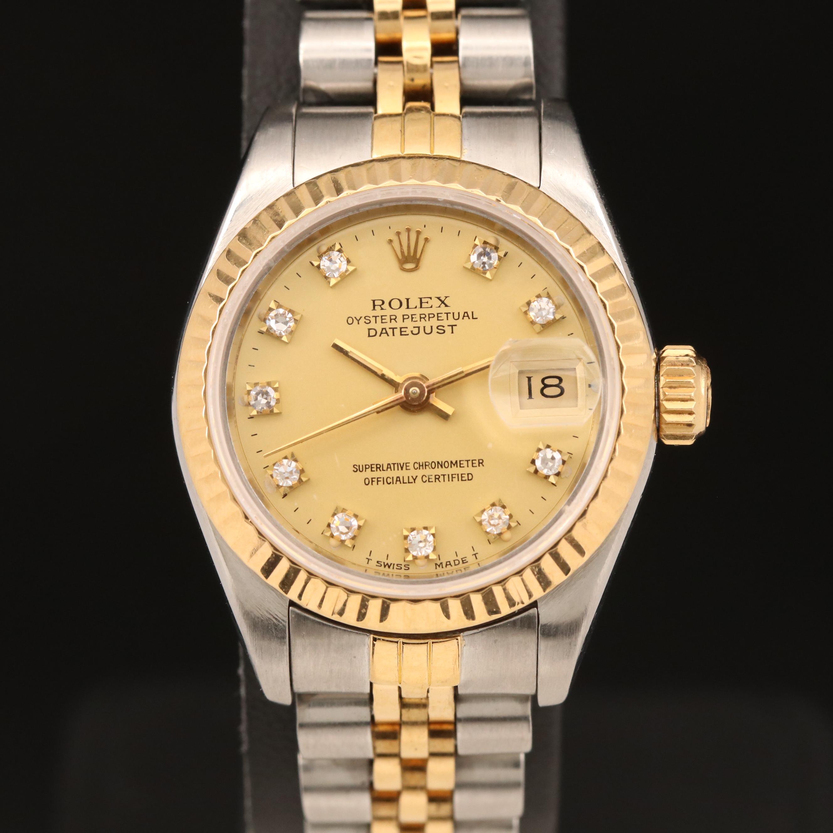 1986 Rolex Datejust Diamond Dial Watch