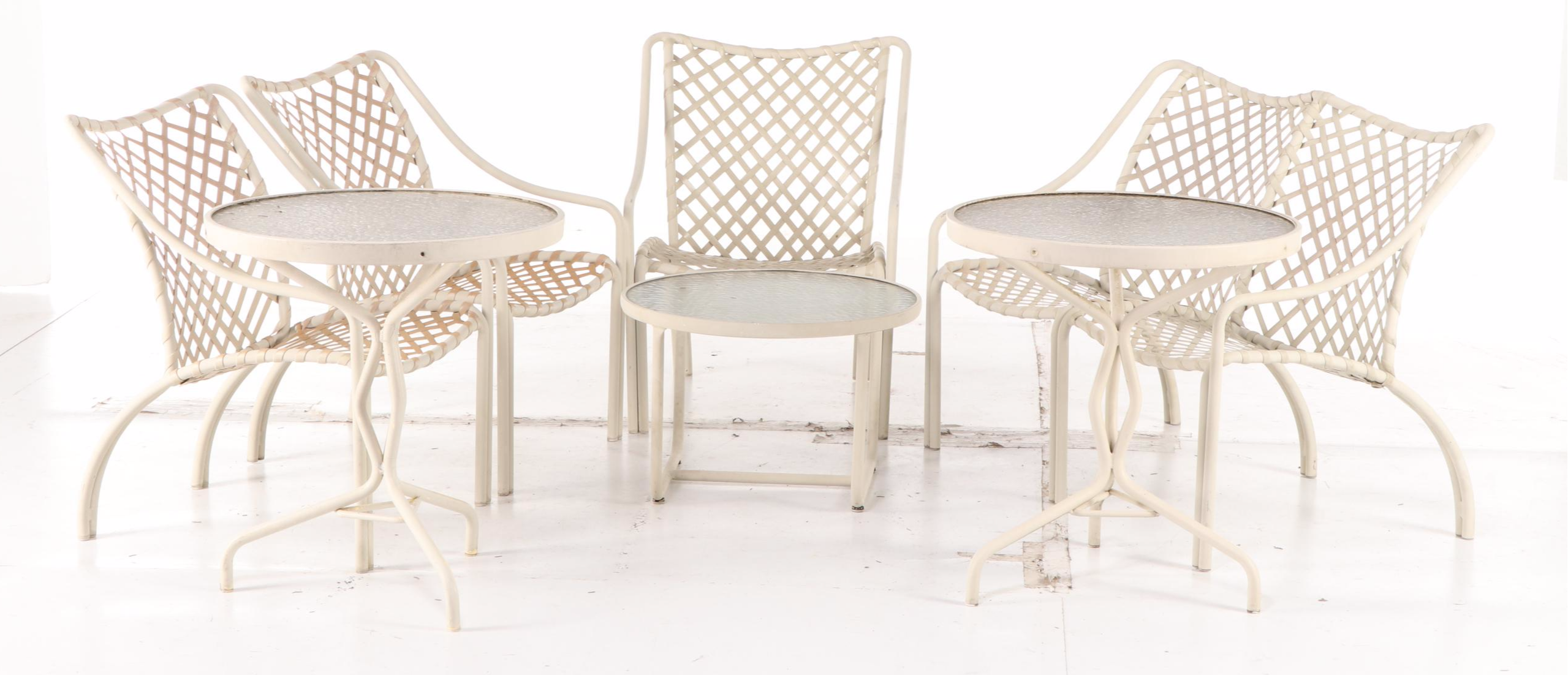 Seven-Piece Brown Jordan Aluminum Patio Seating and Table Group, Mid/Late 20th C