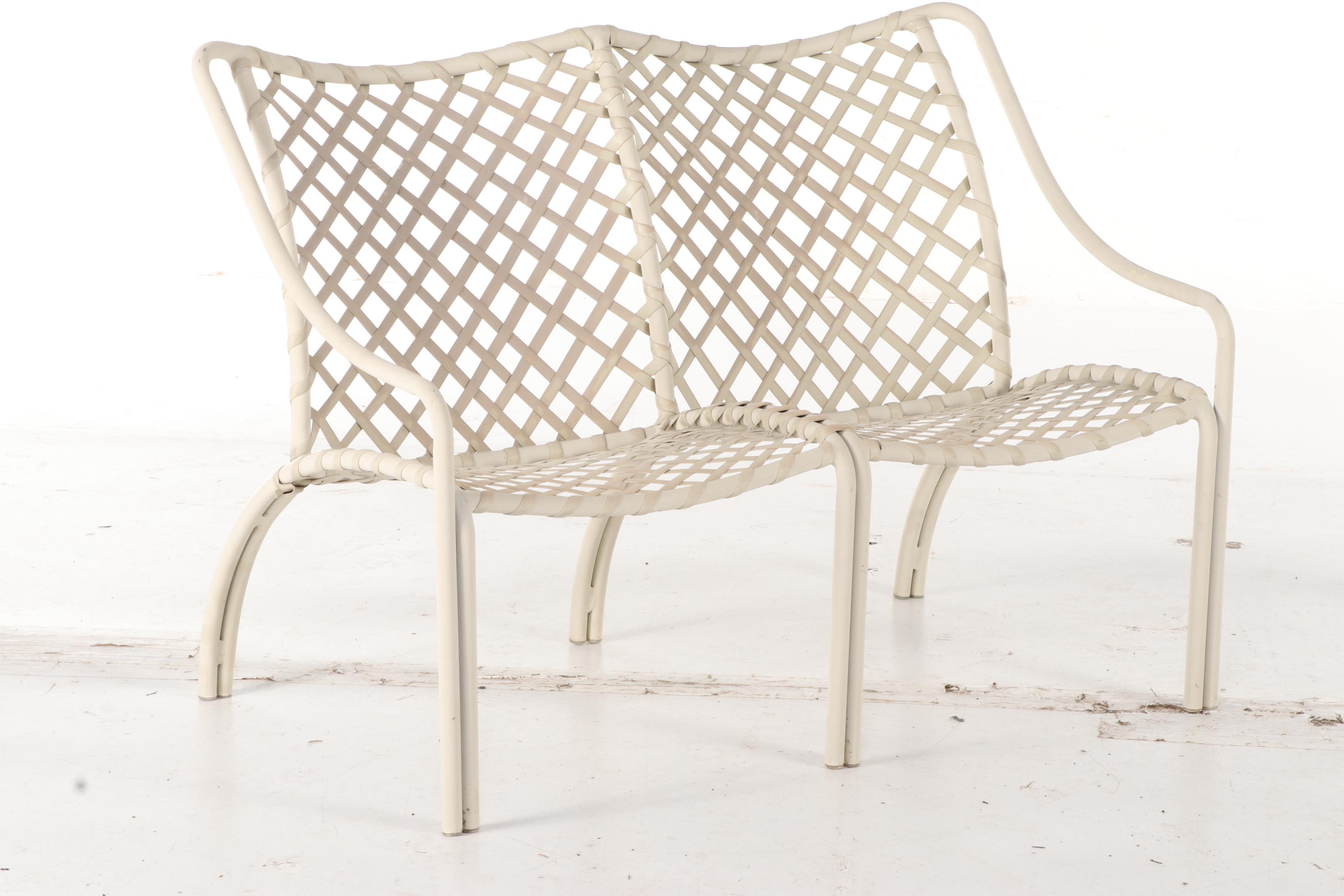 Seven-Piece Brown Jordan Aluminum Patio Seating and Table Group, Mid/Late 20th C