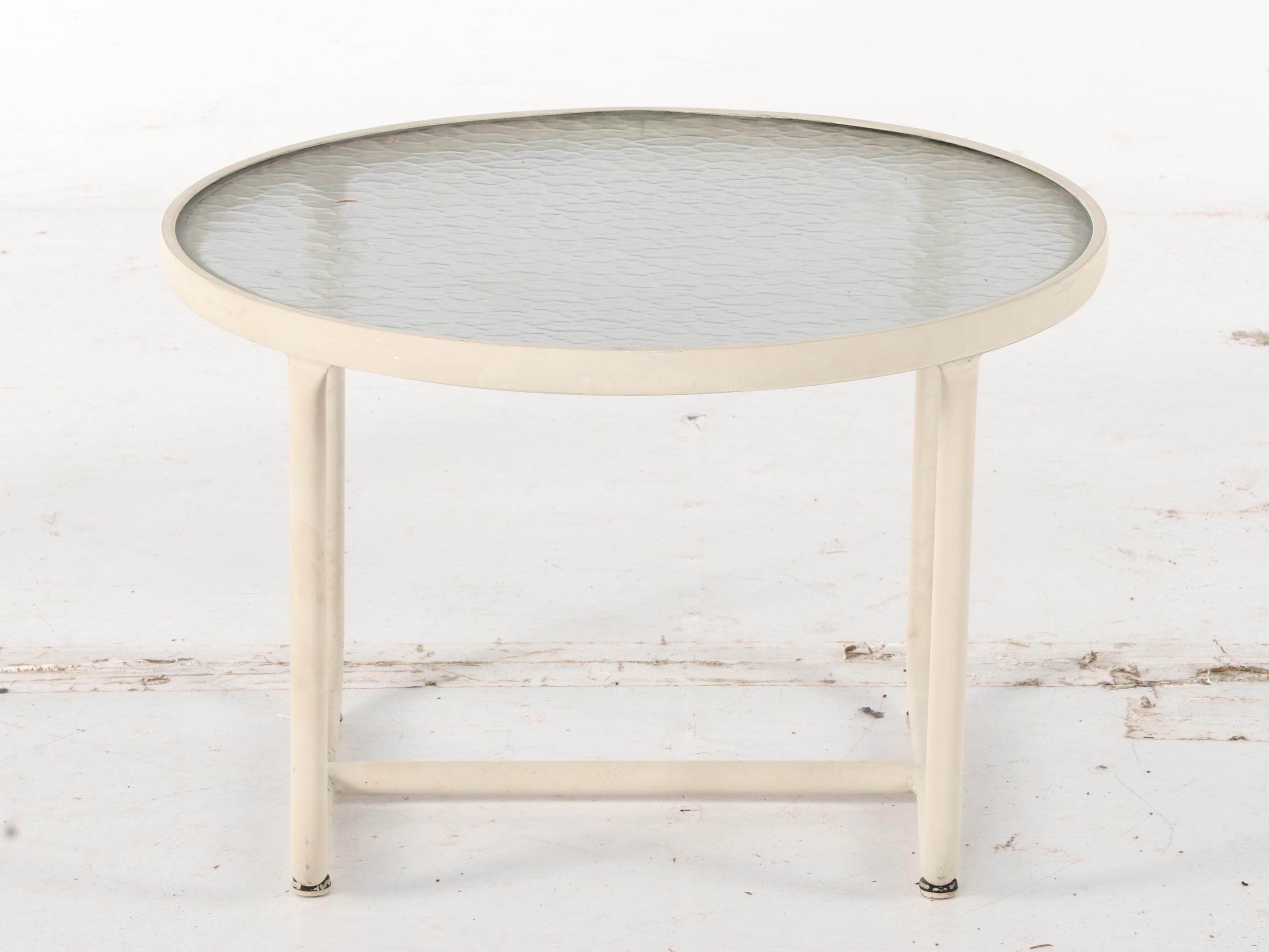 Seven-Piece Brown Jordan Aluminum Patio Seating and Table Group, Mid/Late 20th C