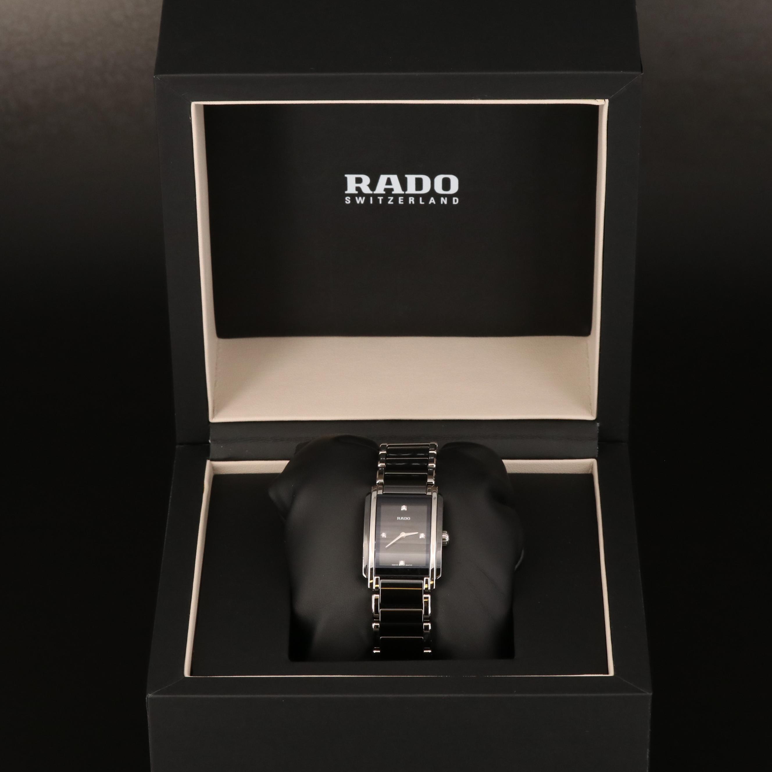 Rado "Integral Jubile" Diamond Dial and Black Ceramic Quartz Watch