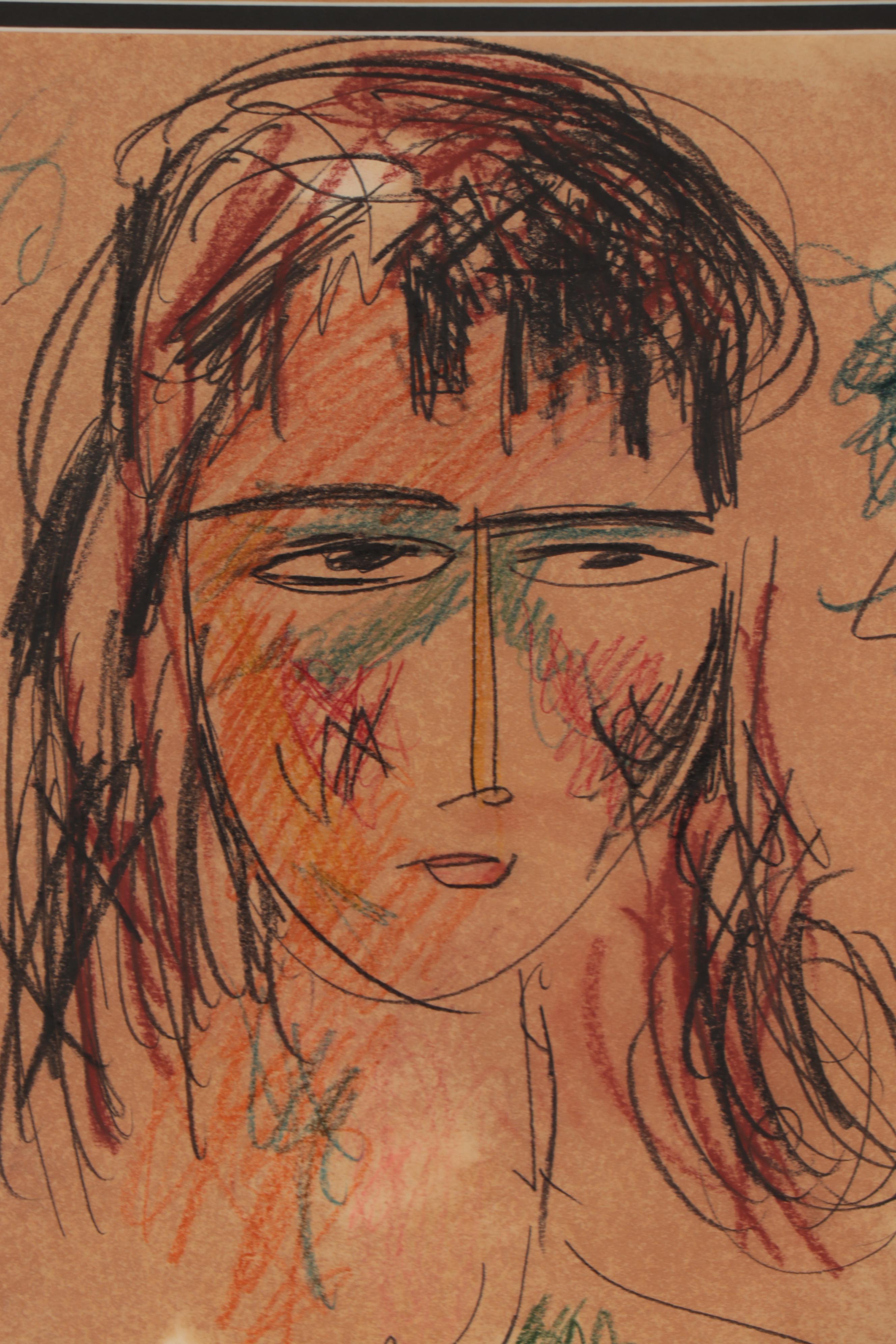 Marcos Grigorian Abstract Colored Pencil Portait, 1954