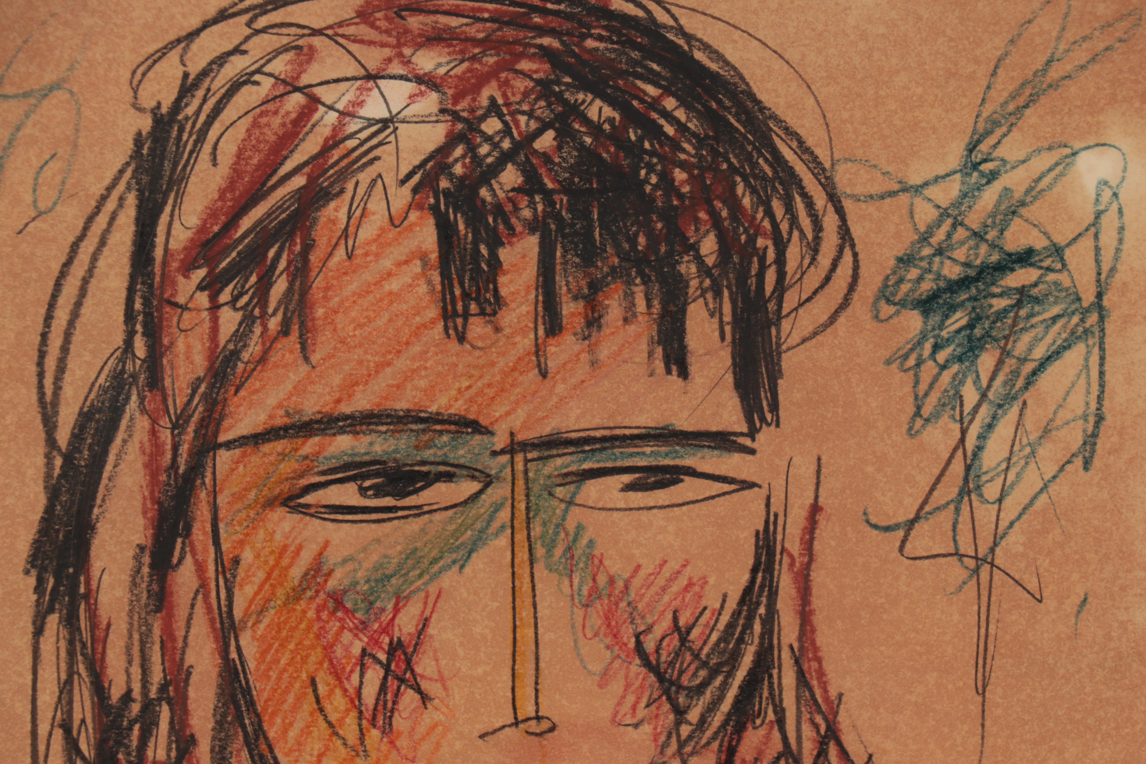 Marcos Grigorian Abstract Colored Pencil Portait, 1954