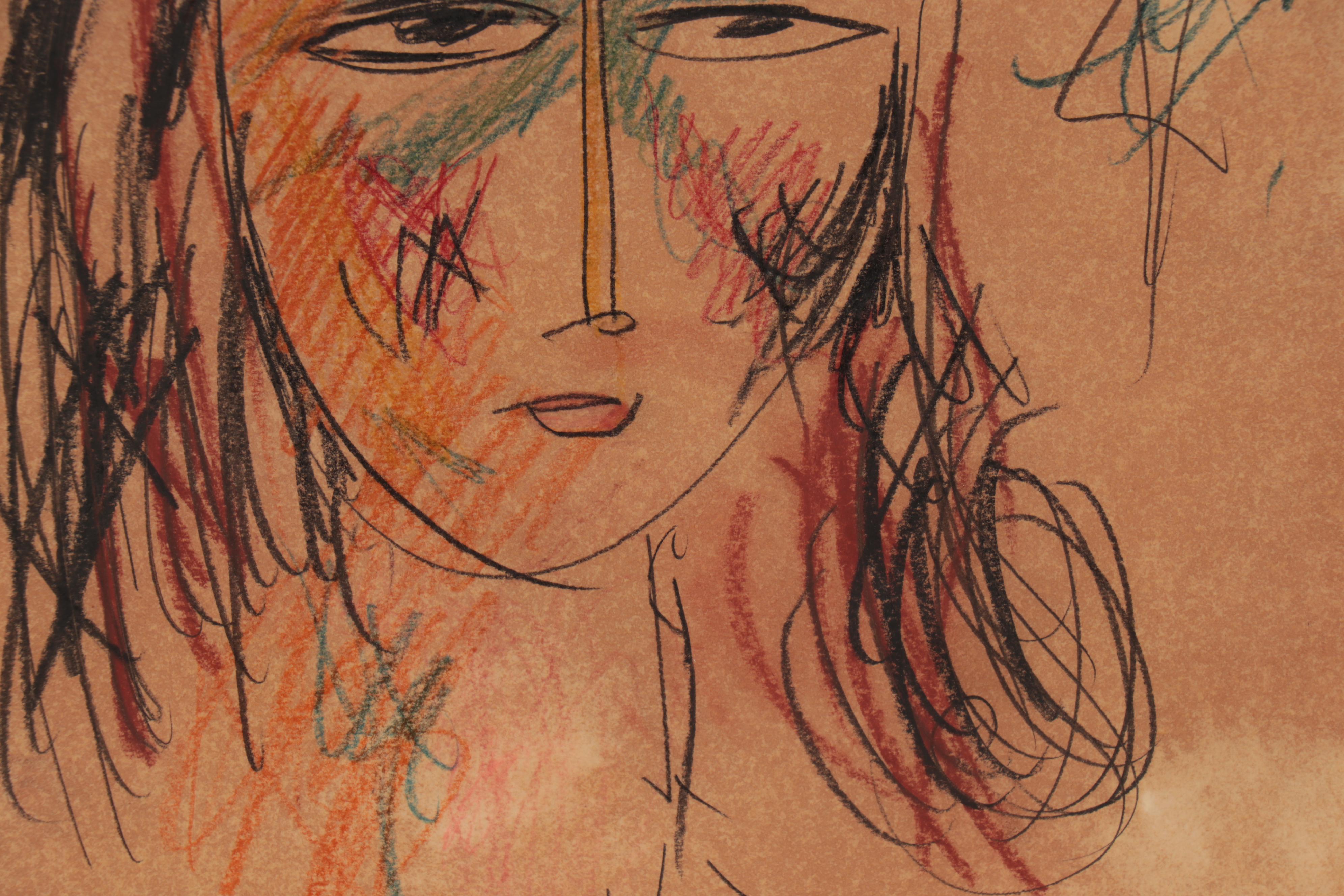 Marcos Grigorian Abstract Colored Pencil Portait, 1954