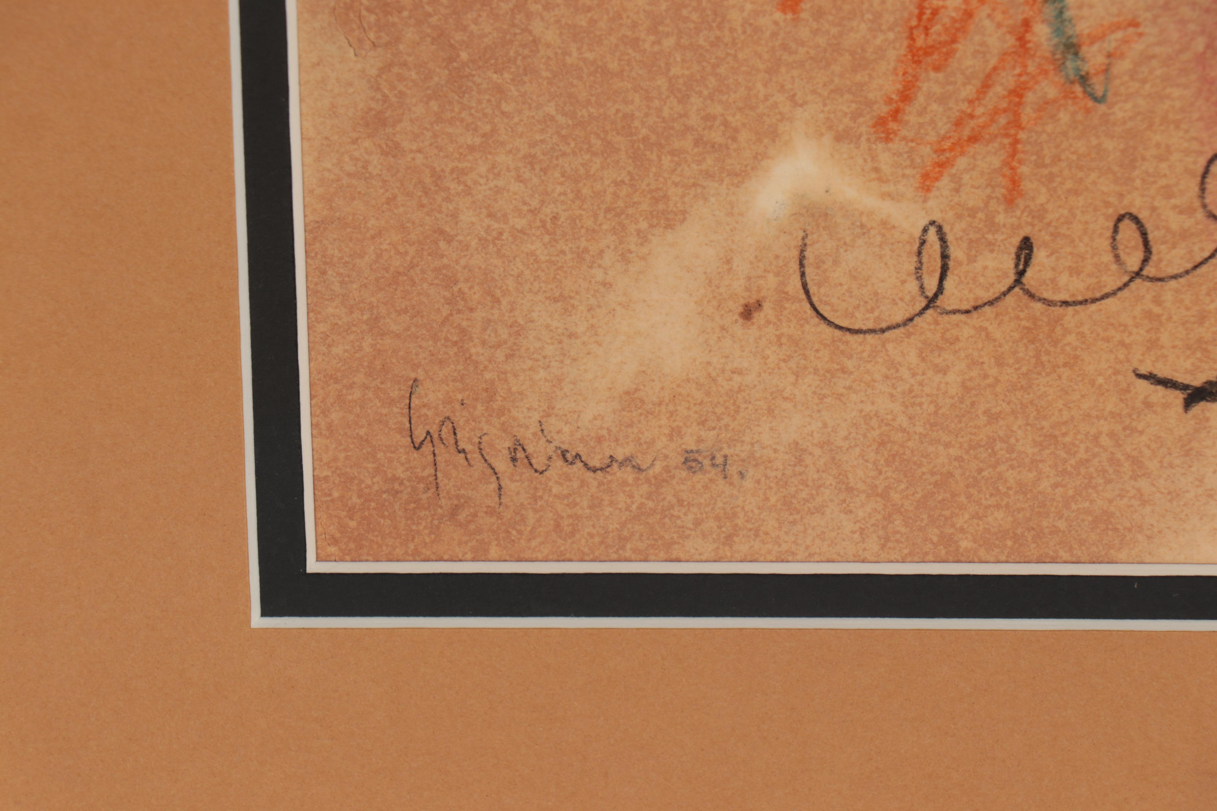 Marcos Grigorian Abstract Colored Pencil Portait, 1954