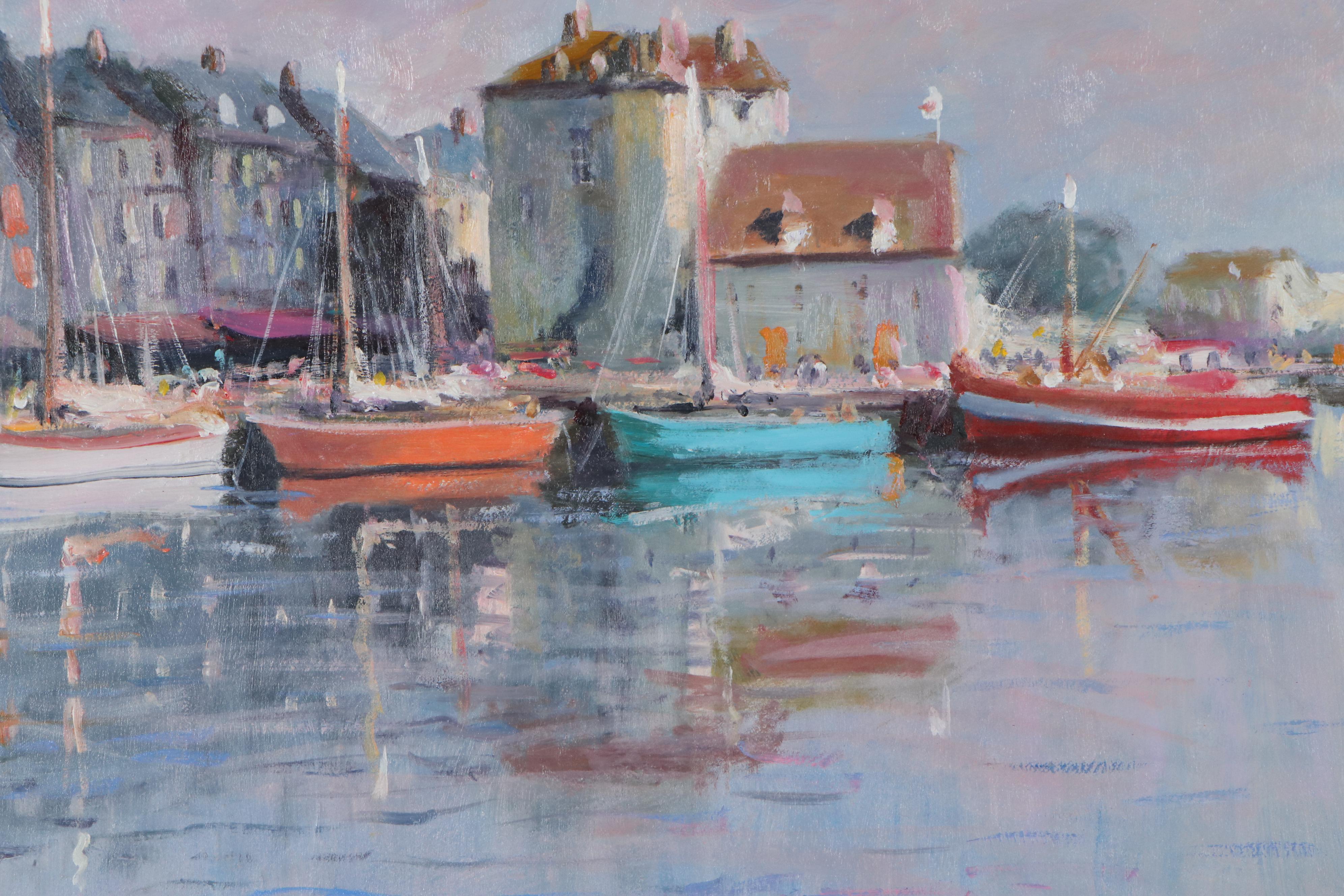 Nino Pippa Oil Painting "Normandy- Honfleur Mid-Summer," 2009