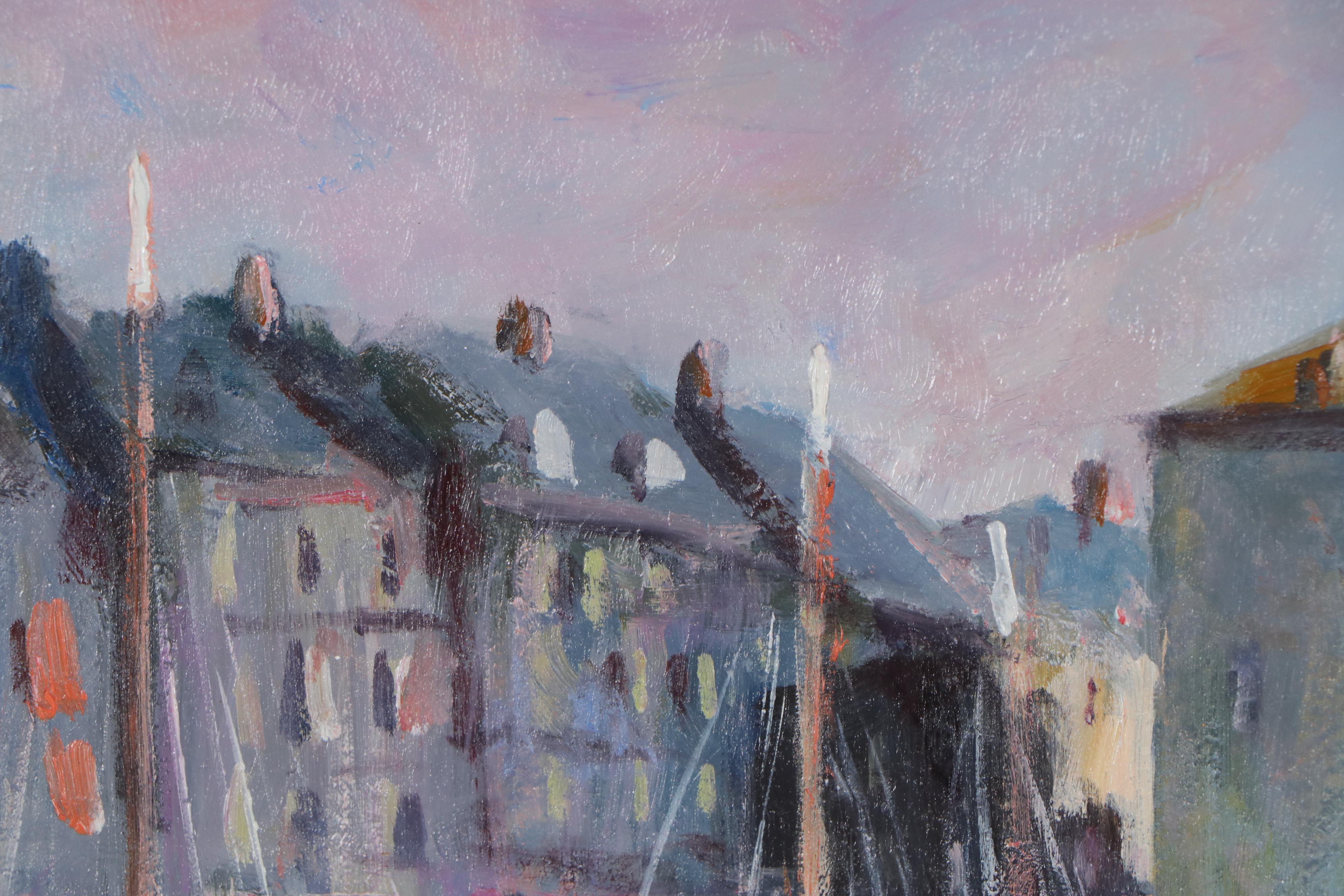 Nino Pippa Oil Painting "Normandy- Honfleur Mid-Summer," 2009