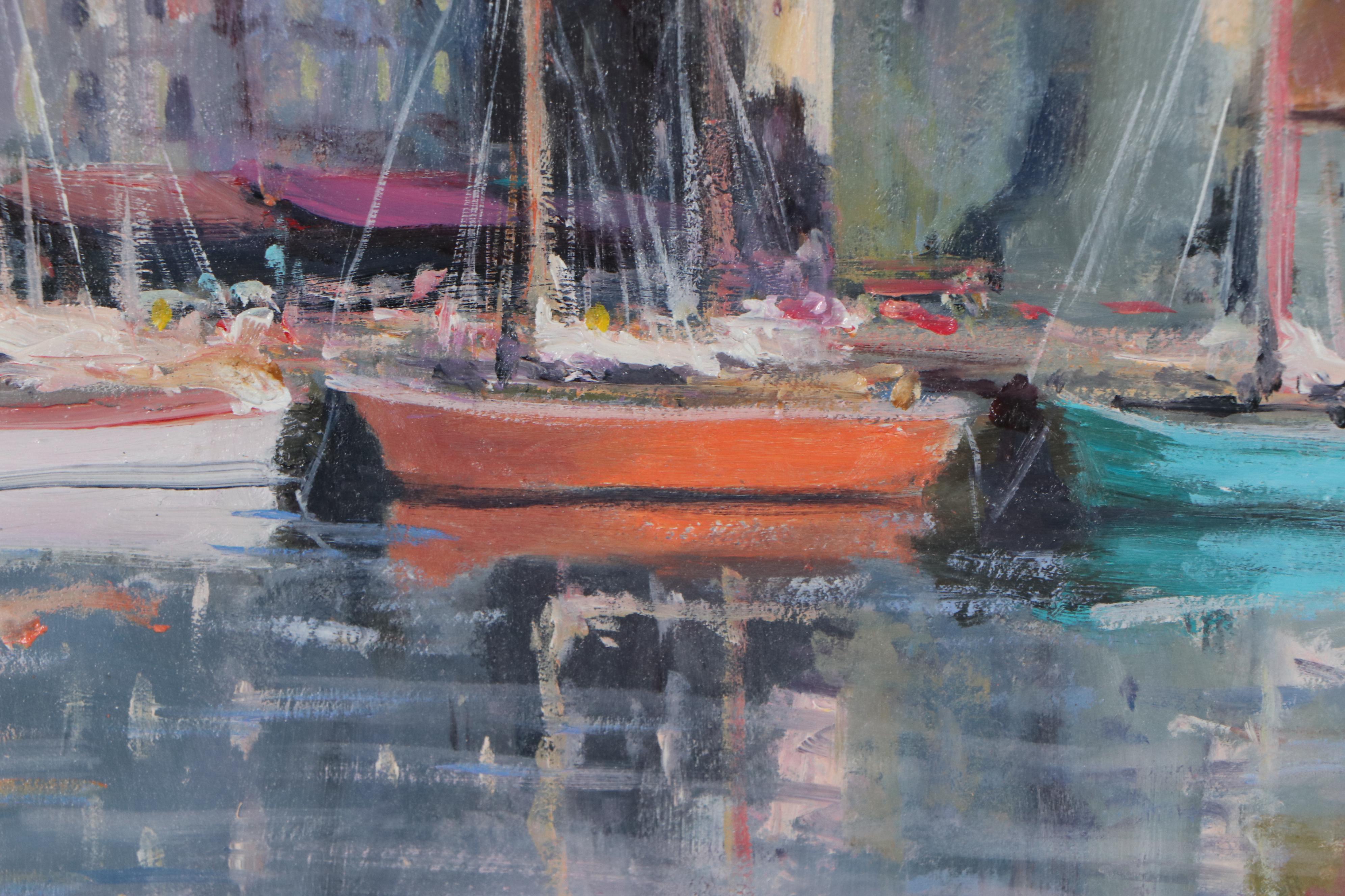 Nino Pippa Oil Painting "Normandy- Honfleur Mid-Summer," 2009