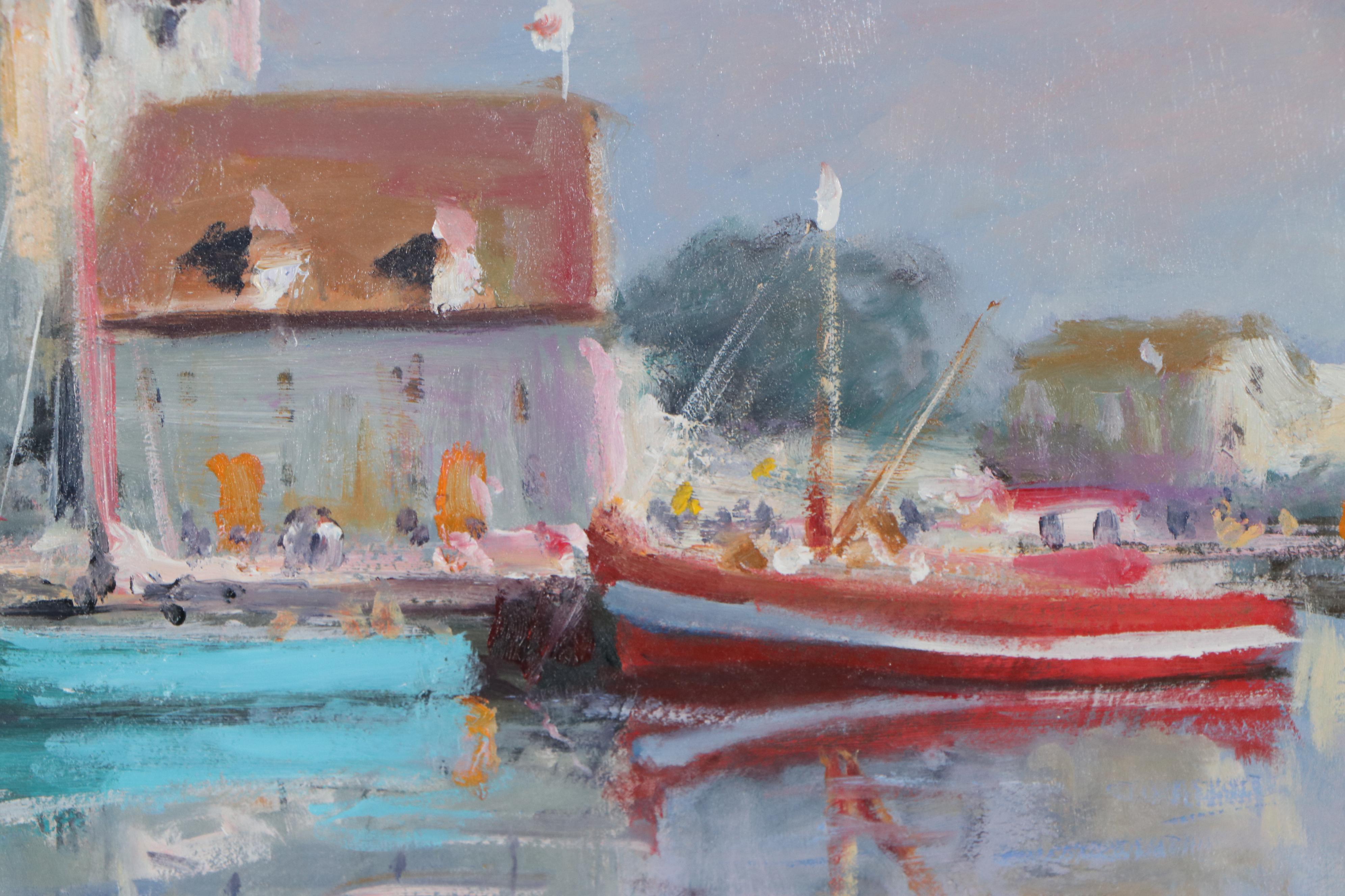 Nino Pippa Oil Painting "Normandy- Honfleur Mid-Summer," 2009