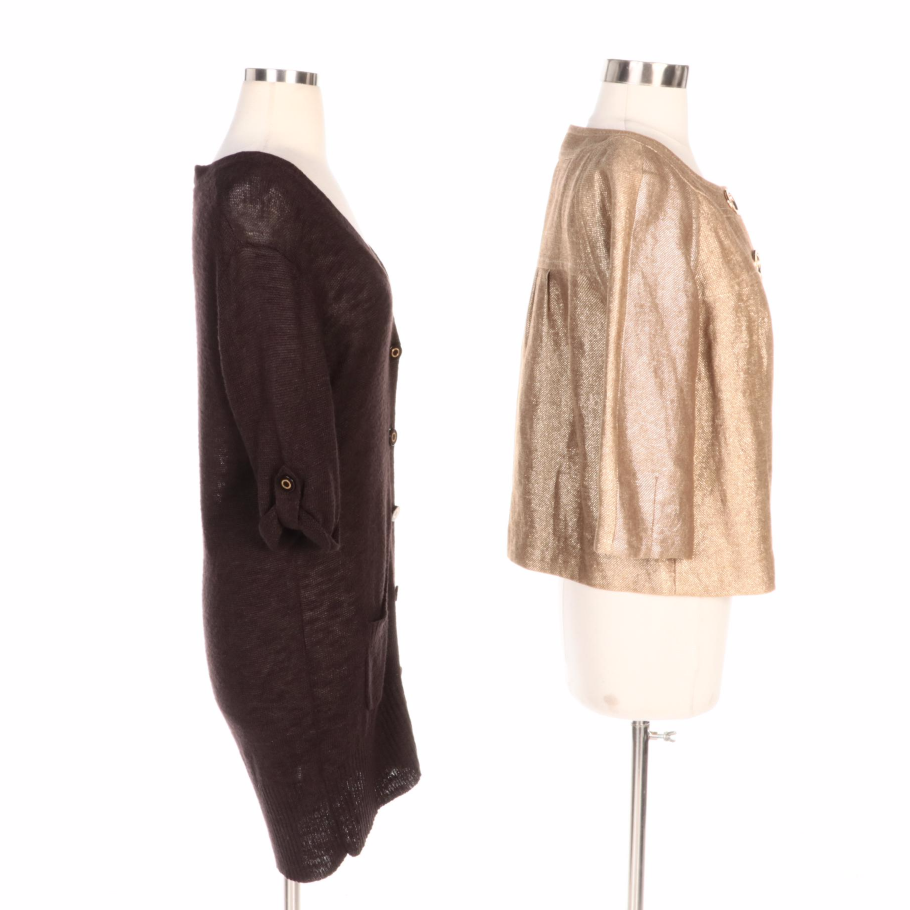 Tory Burch Knit Cardigan and MICHAEL Michael Kors Metallic Jacket