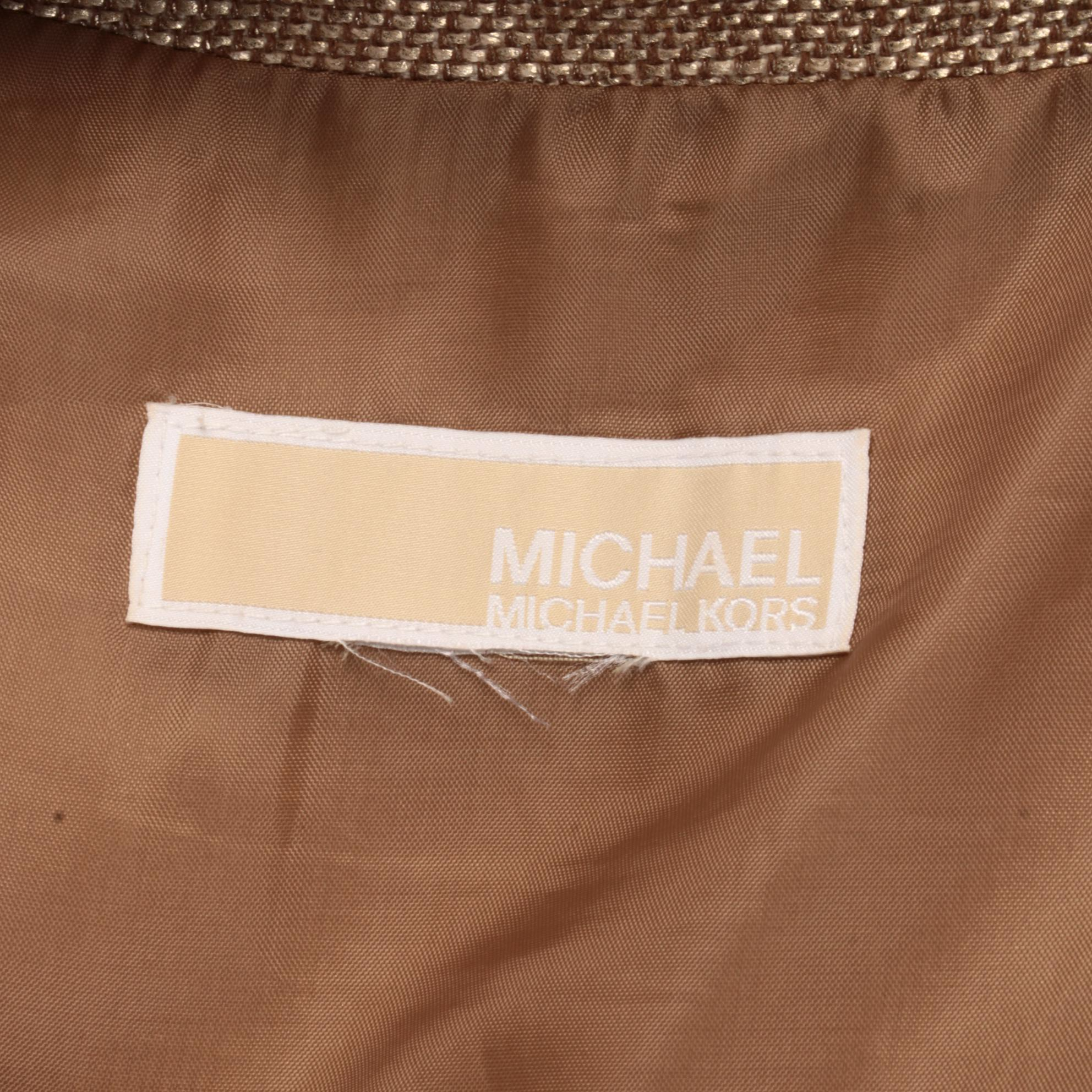 Tory Burch Knit Cardigan and MICHAEL Michael Kors Metallic Jacket