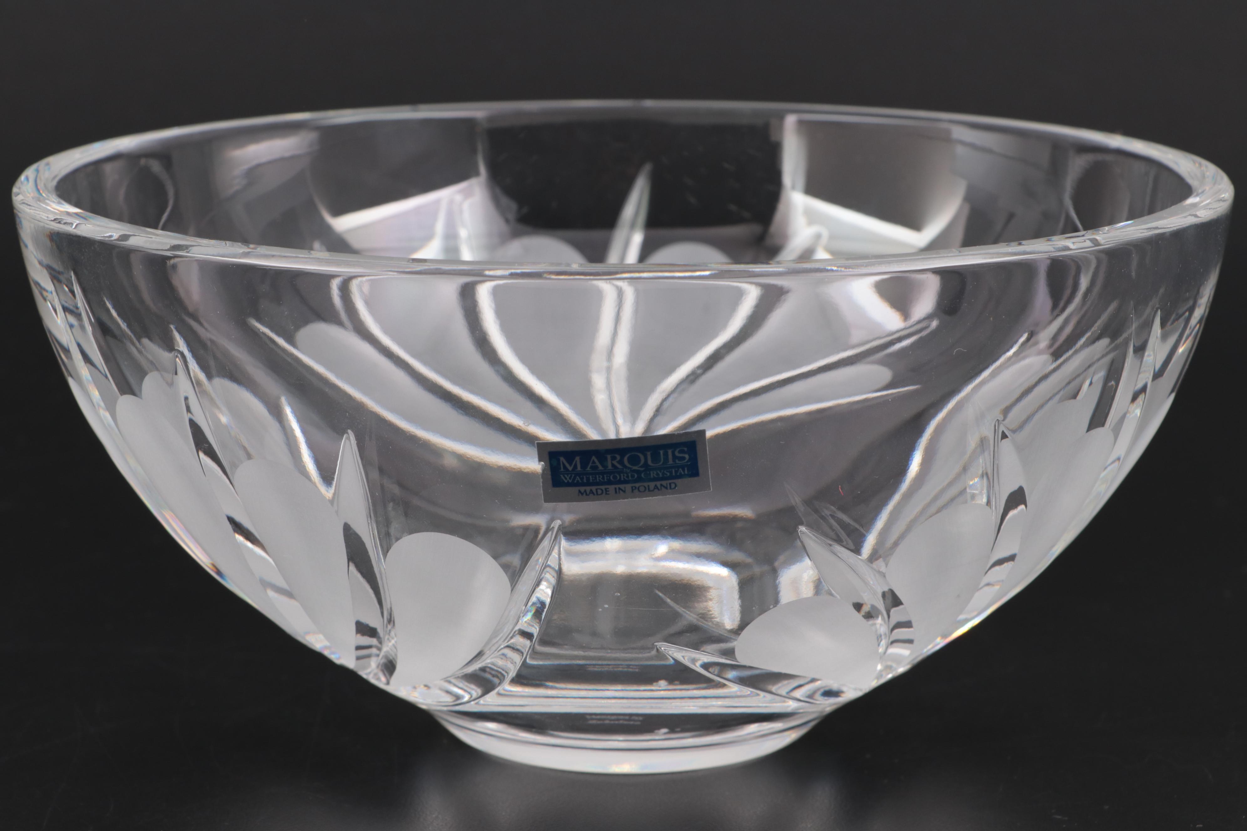 Marquis by Waterford "Coventry" Crystal Bowl with Lenox Glass Bud Vase