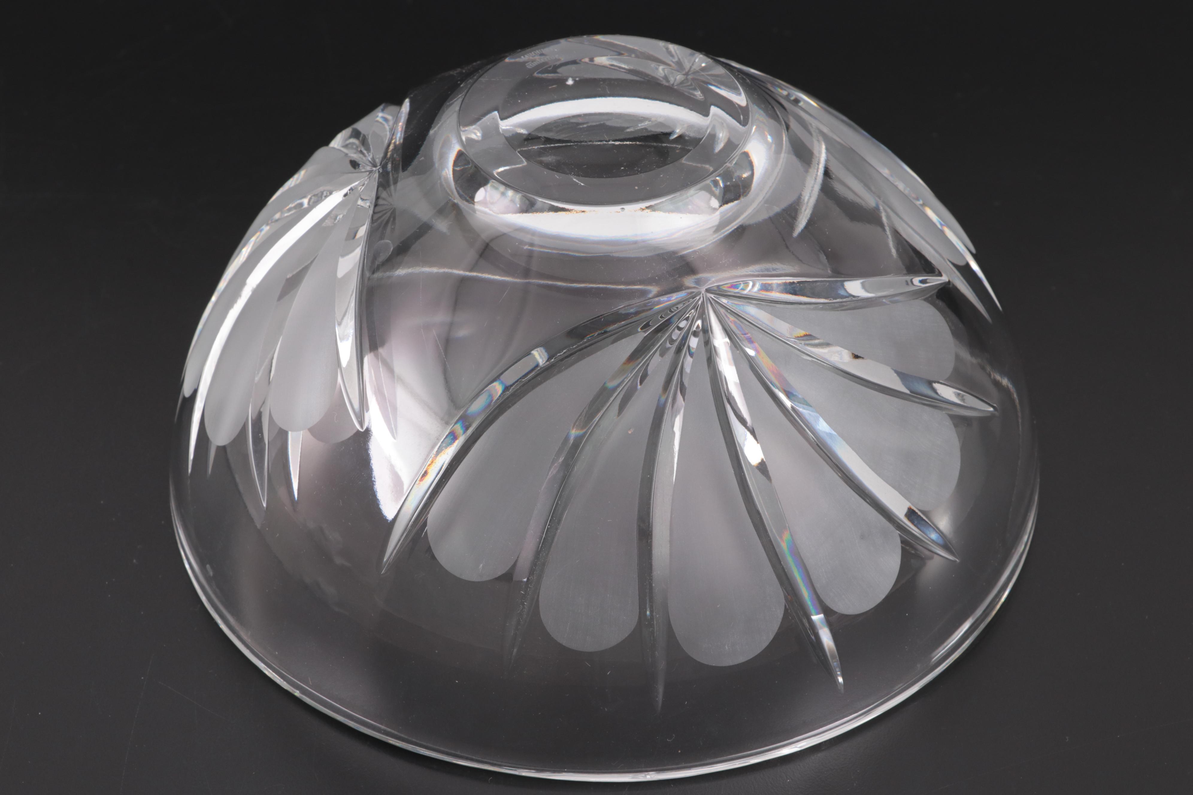 Marquis by Waterford "Coventry" Crystal Bowl with Lenox Glass Bud Vase
