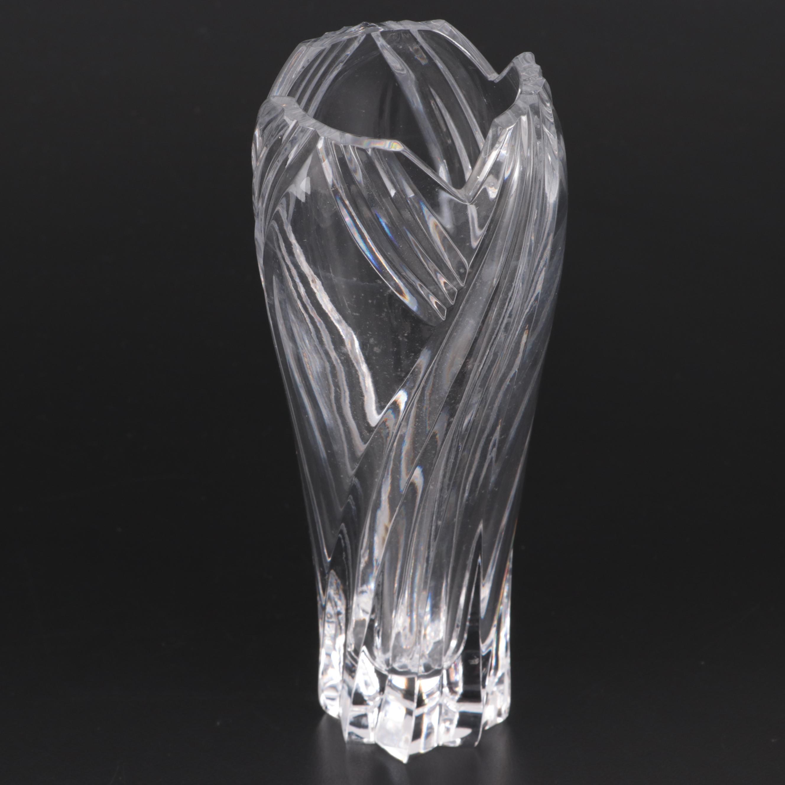 Marquis by Waterford "Coventry" Crystal Bowl with Lenox Glass Bud Vase