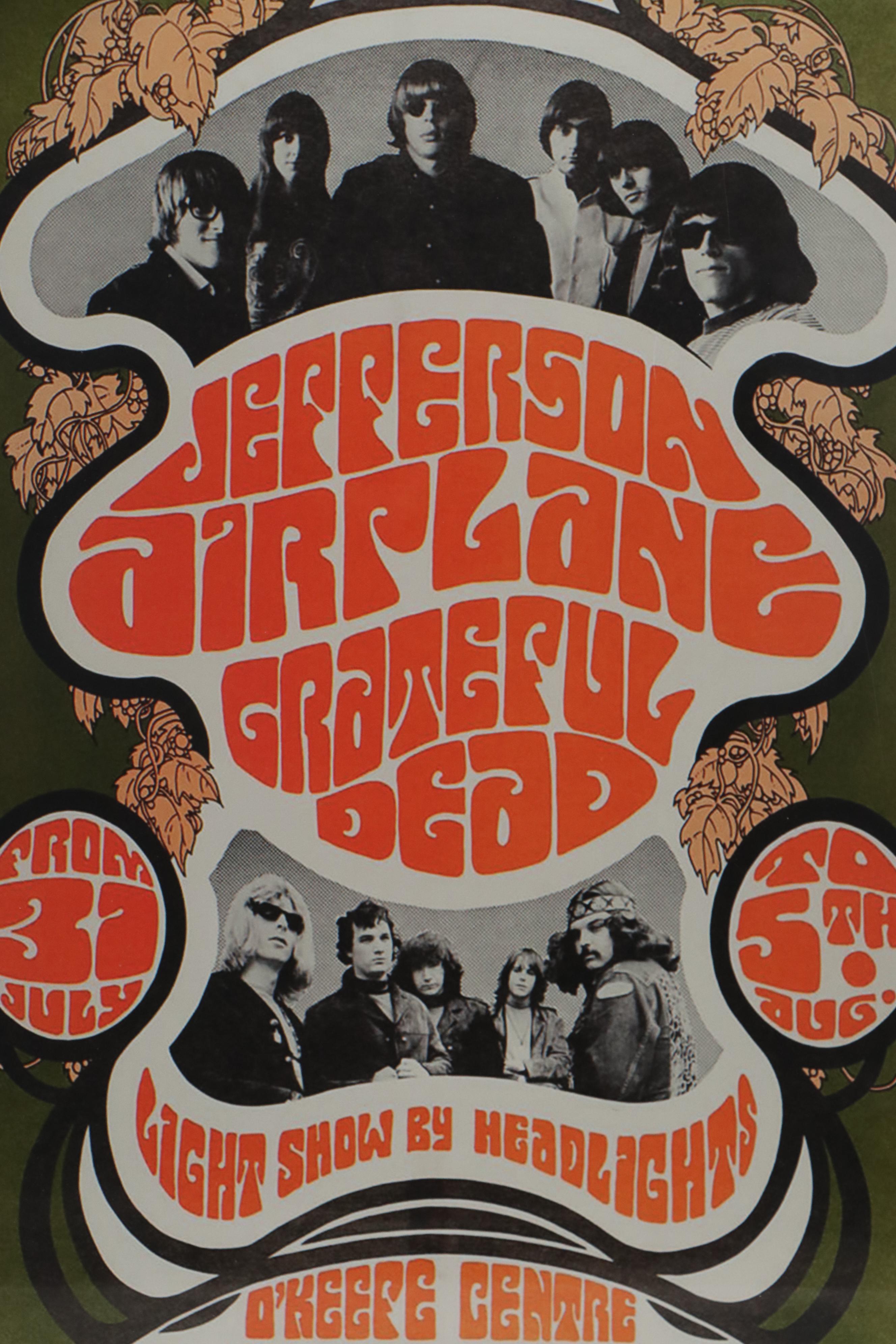 Jefferson Airplane and Grateful Dead Reproduction Toronto Concert Poster