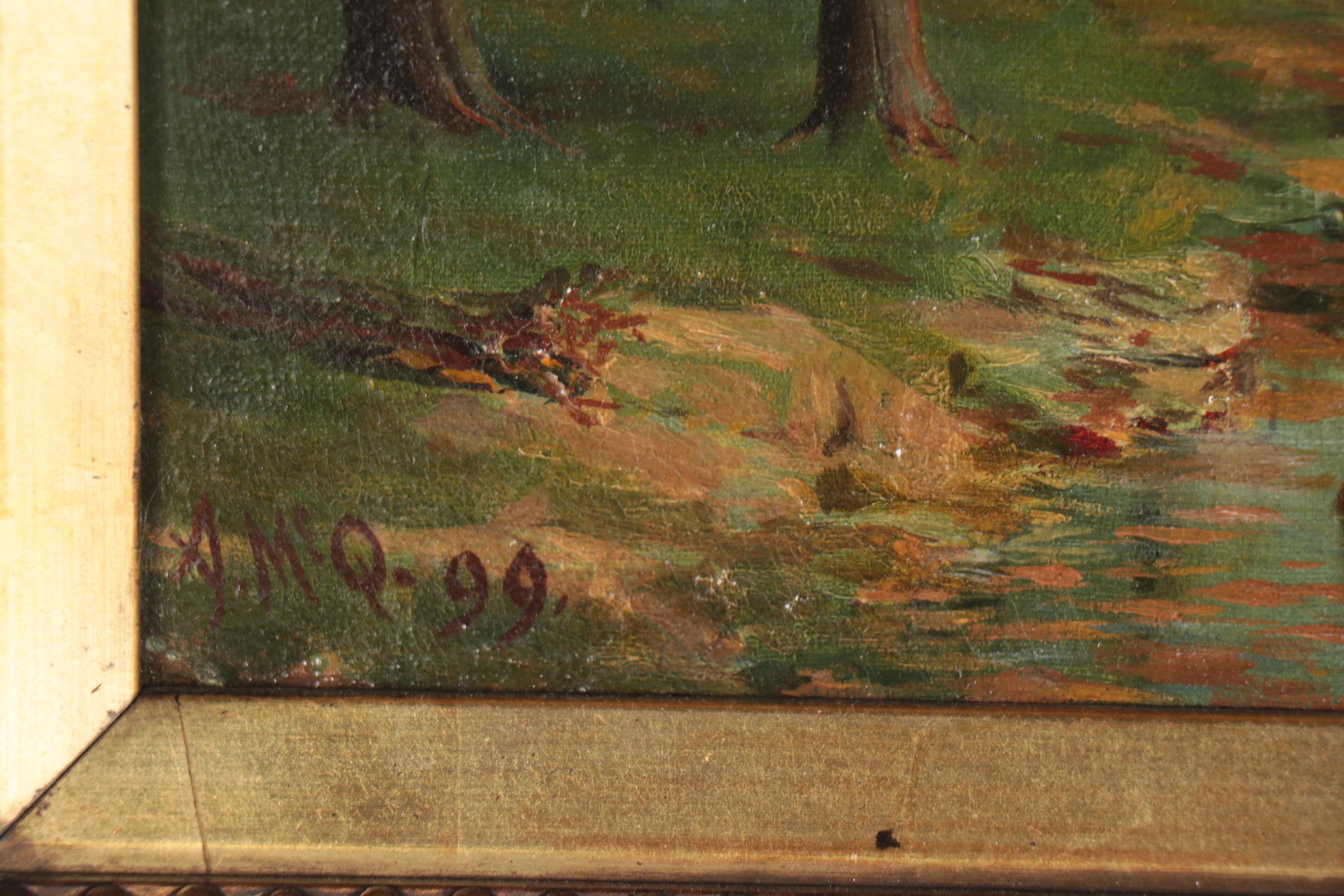 Hudson River School Style Landscape Oil Painting, 1899