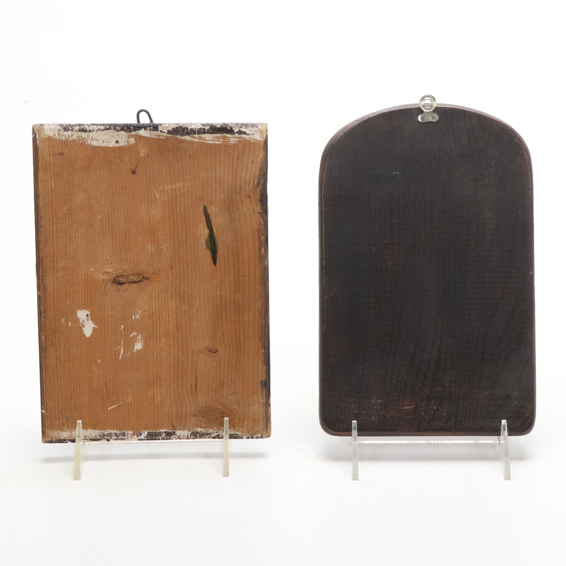 Wooden Crucifix, Porcelain Holy Water Font, and Other Religious Artifacts