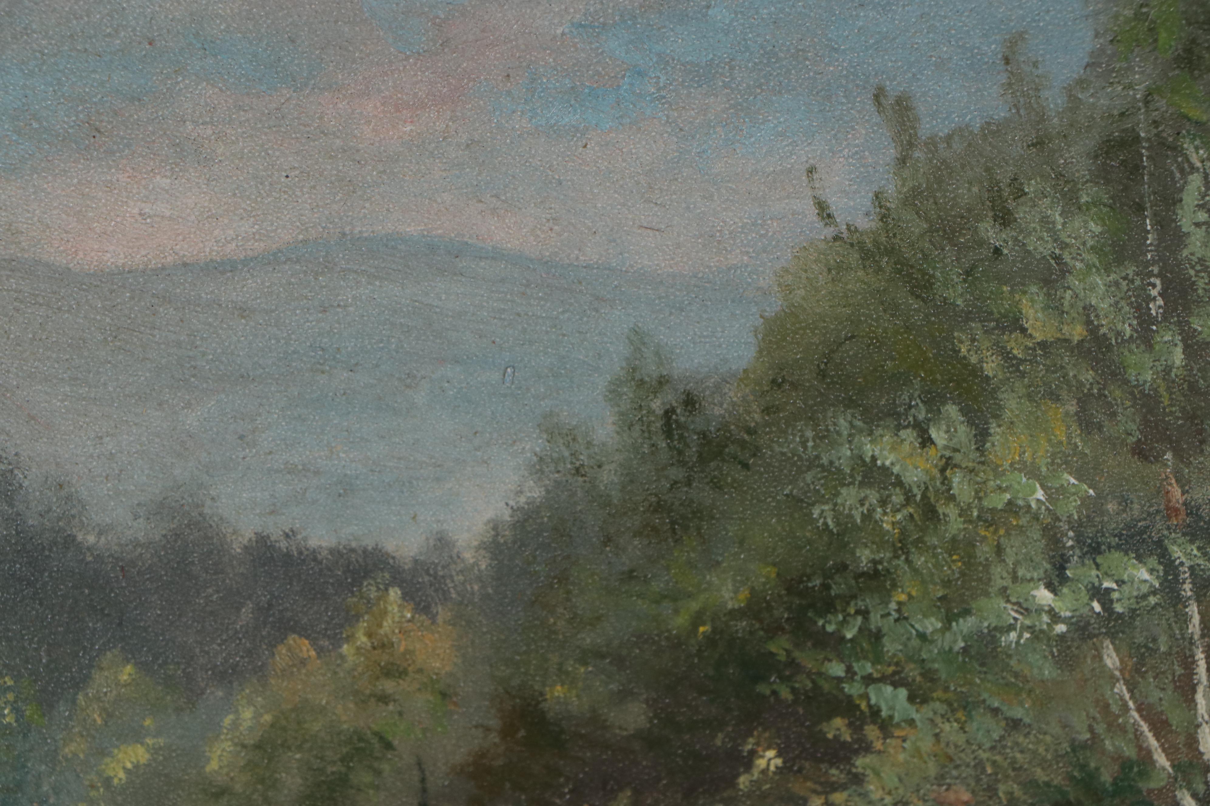 American School Oil Painting "Ammonusuc Falls - White Mountains"