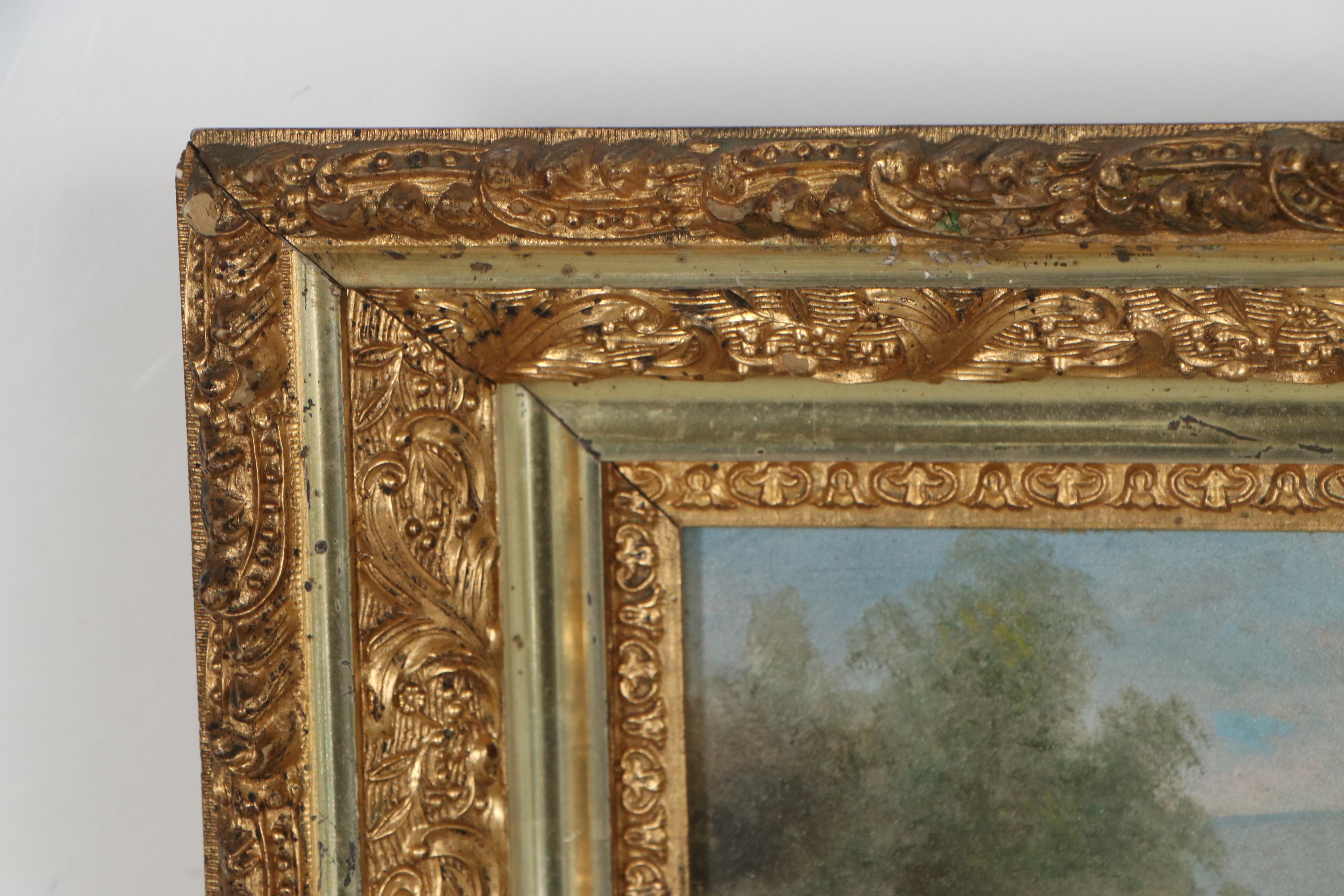 American School Oil Painting "Ammonusuc Falls - White Mountains"