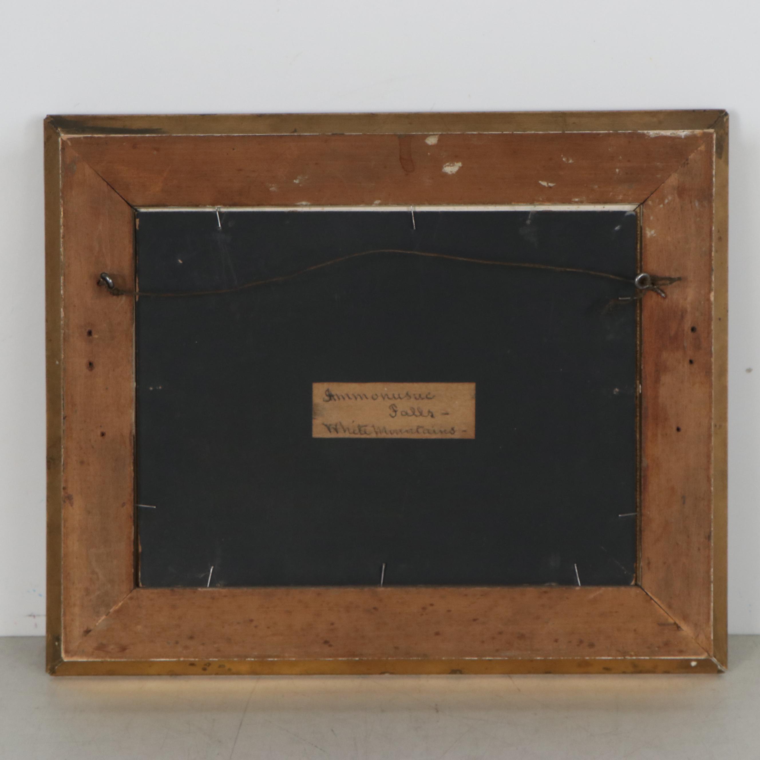 American School Oil Painting "Ammonusuc Falls - White Mountains"