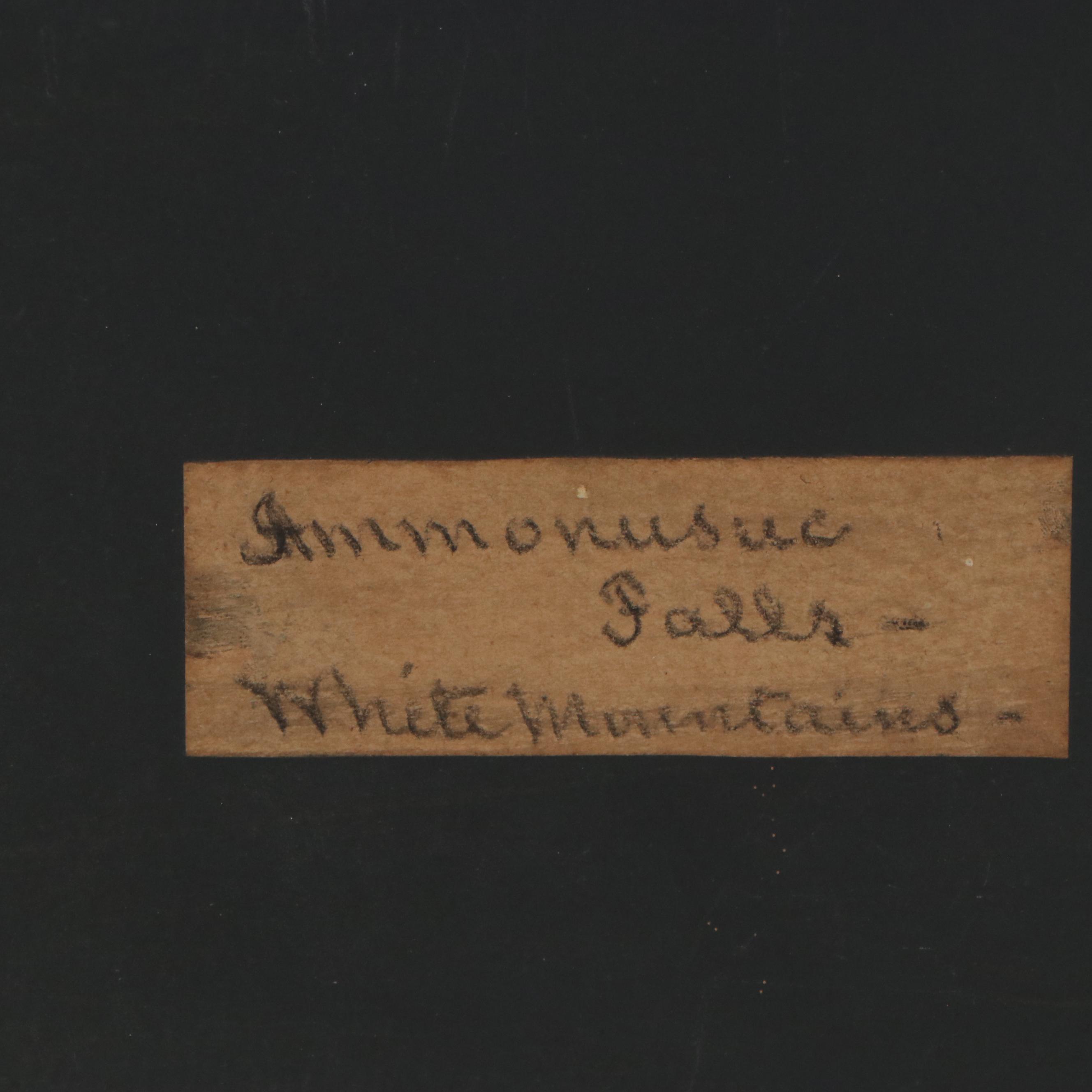 American School Oil Painting "Ammonusuc Falls - White Mountains"