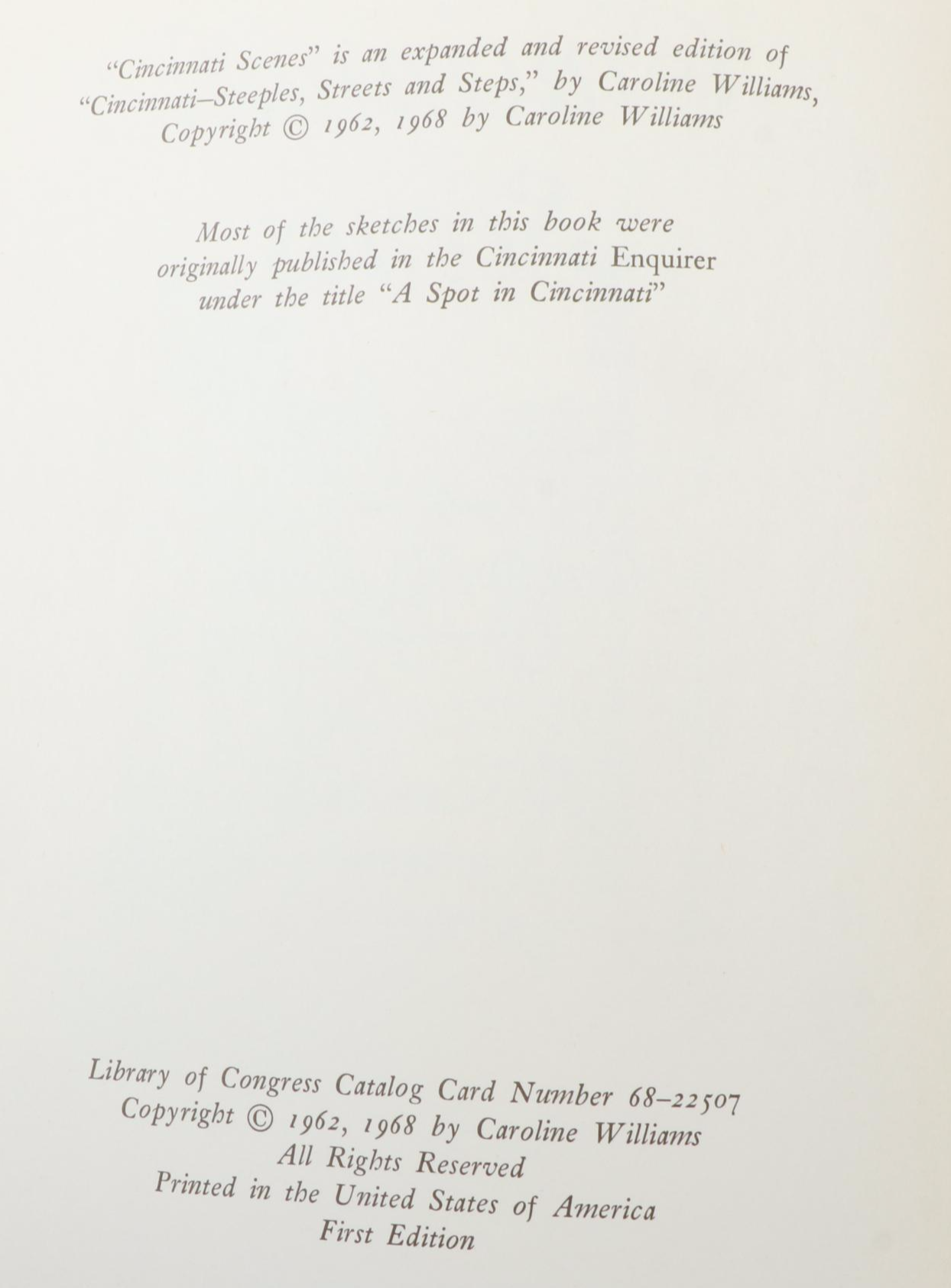 Signed "Cincinnati Scenes" by Caroline Williams and More History and Art Books