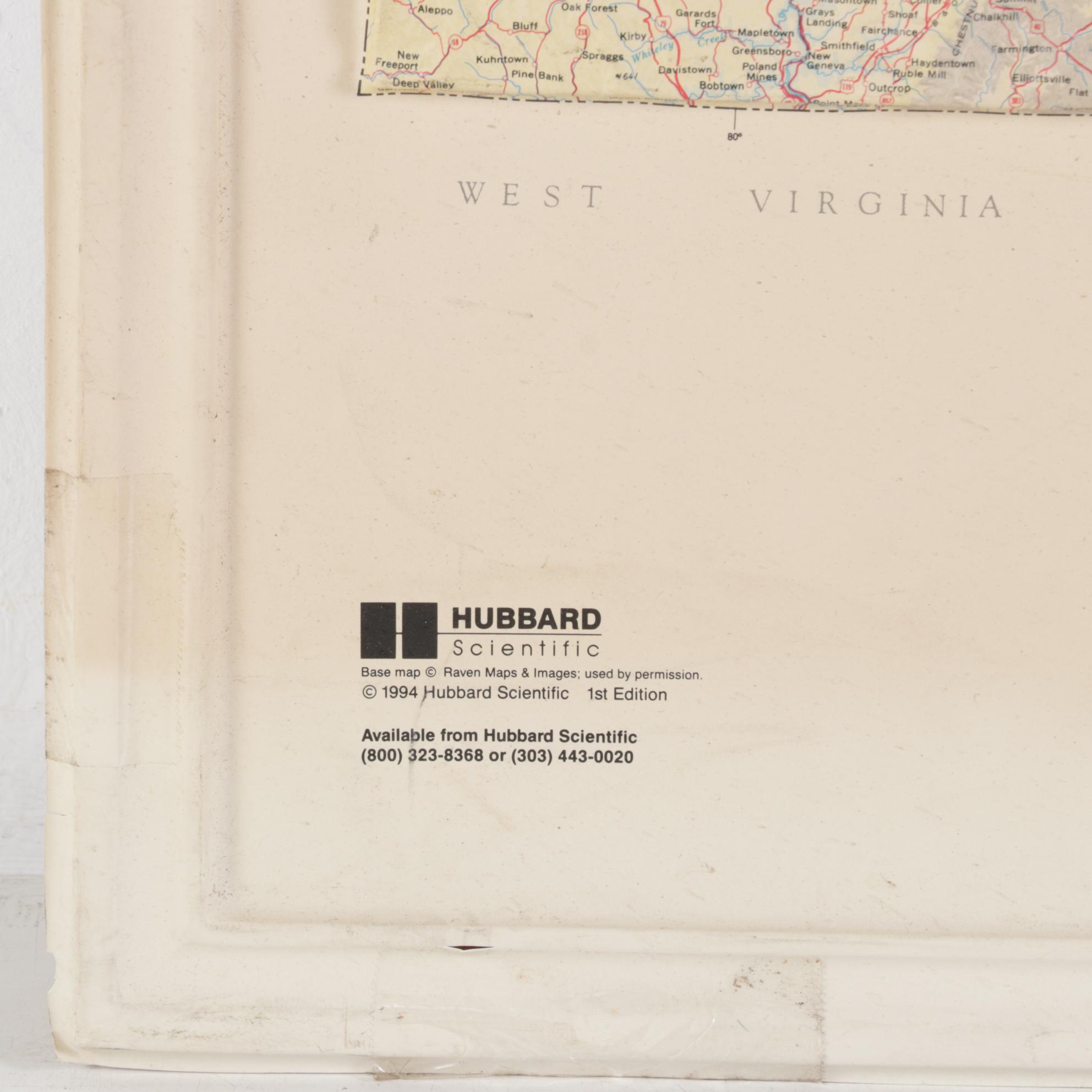 Hubbard Scientific Raised Relief Map "Pennsylvania & New Jersey, 1994