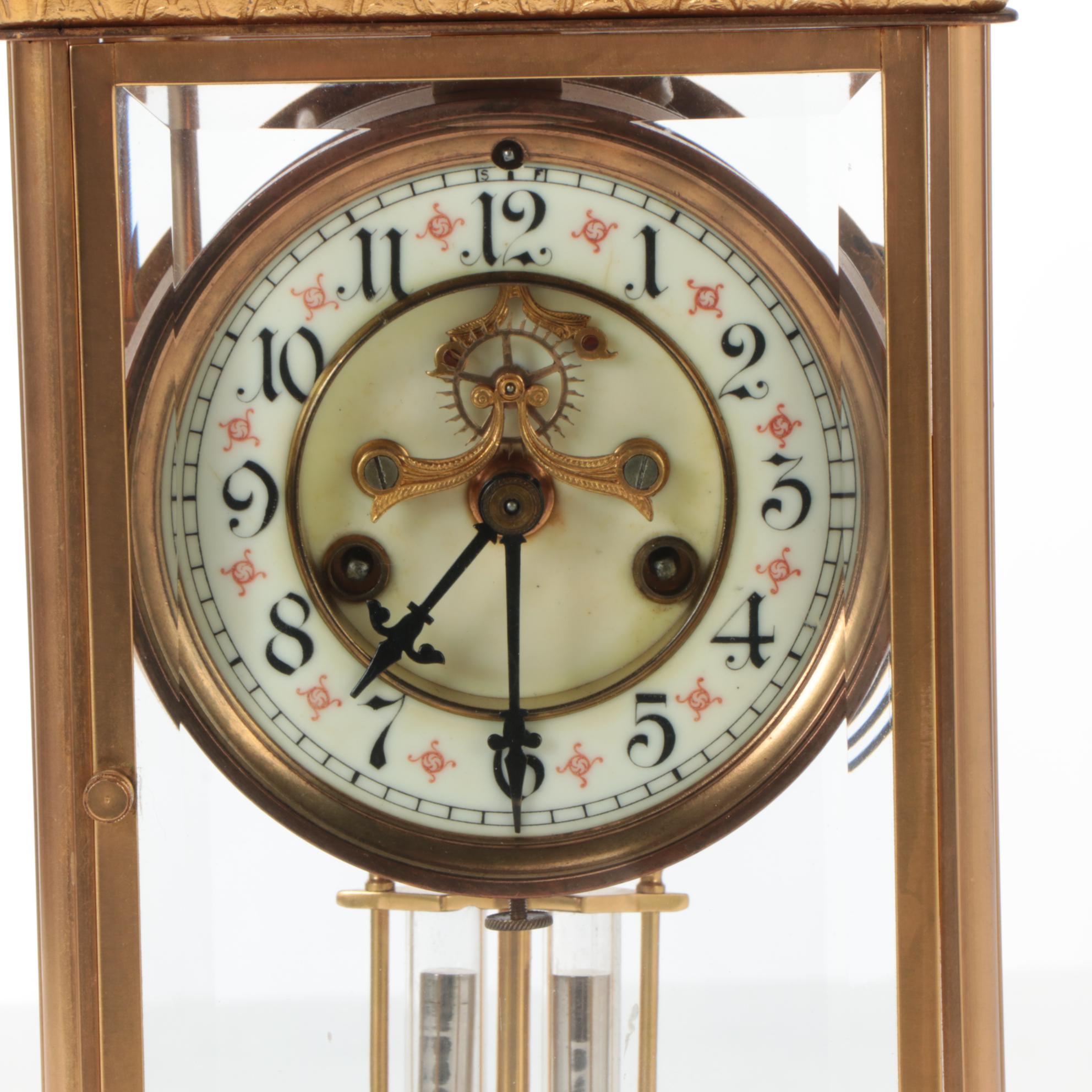 Waterbury Clock Co. Brass Mantel Clock,  Early 20th Century